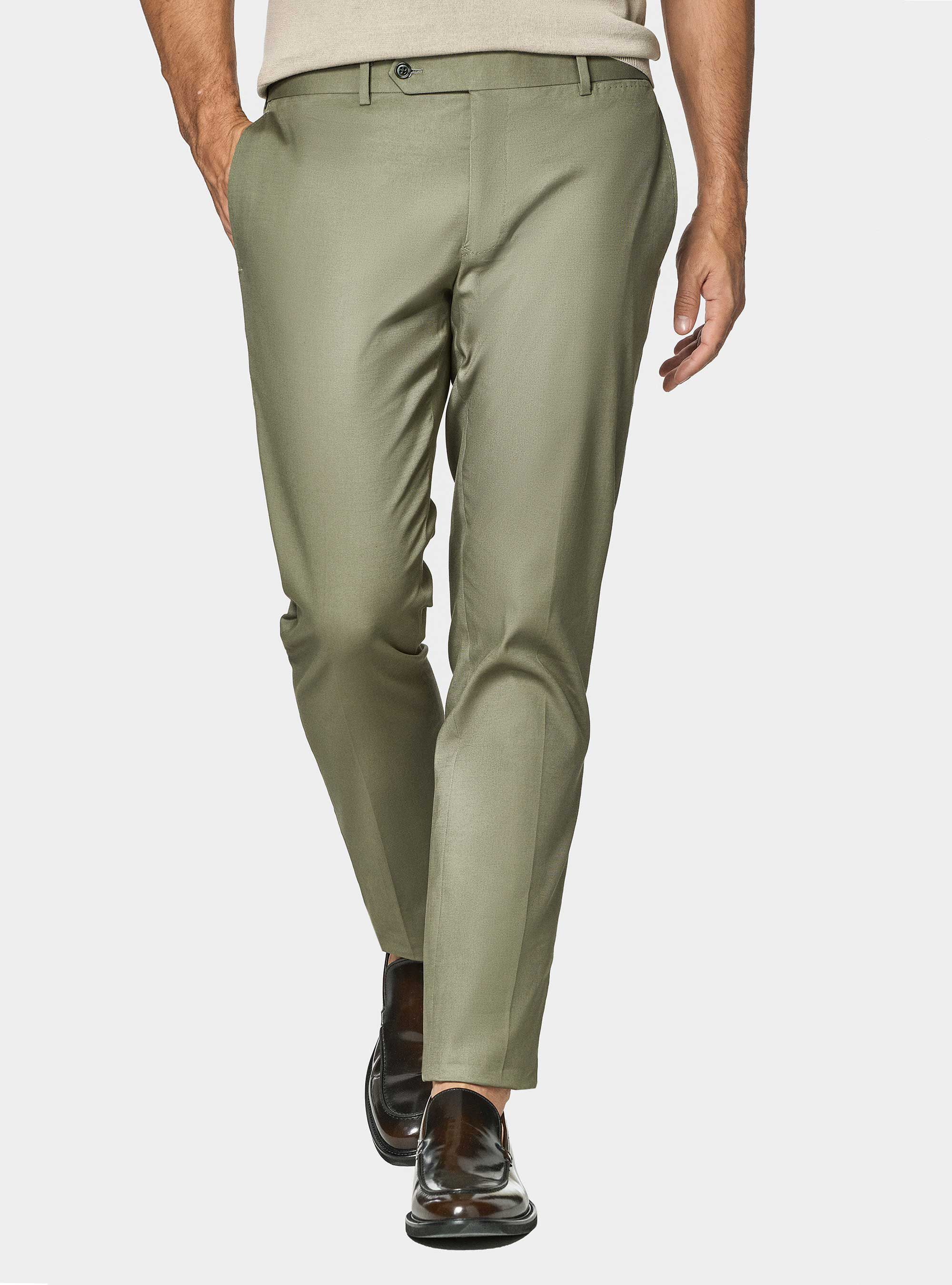 Pantaloni abito in cotone armaturato