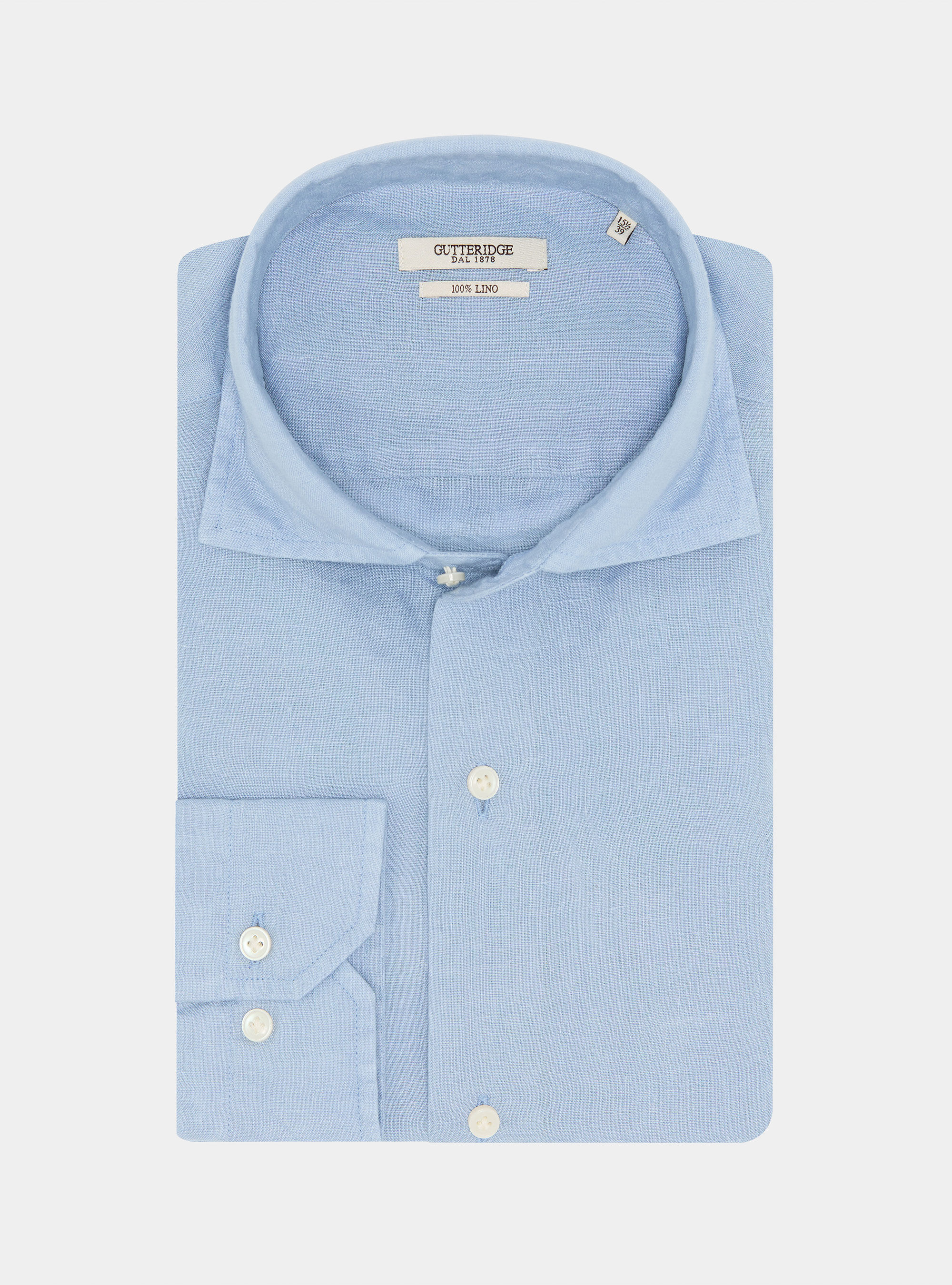 Camicia in puro lino, 0266C AZZURRO