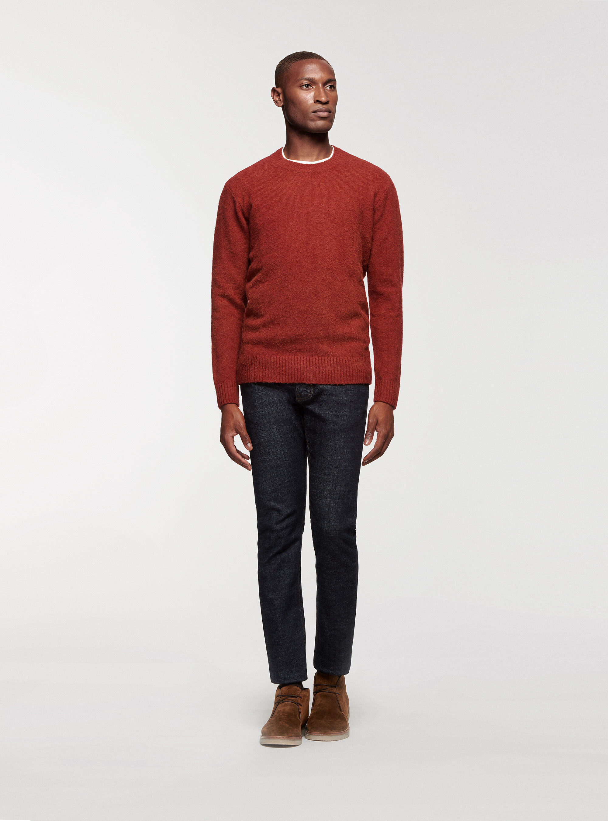 Red crew outlet neck jumper