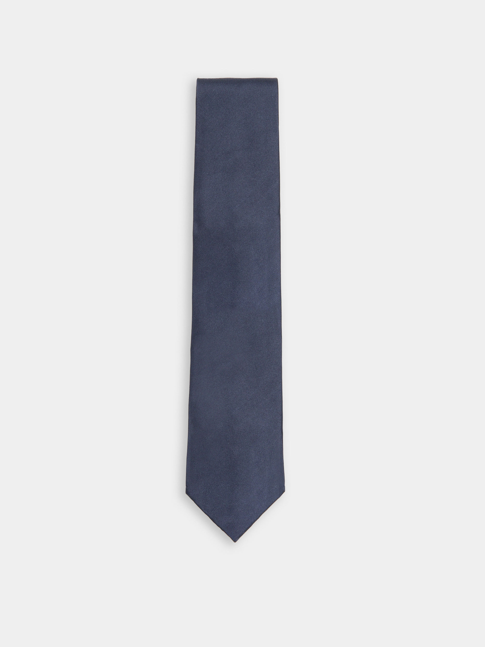 Cravatta tinta unita in pura seta, BLU NAVY