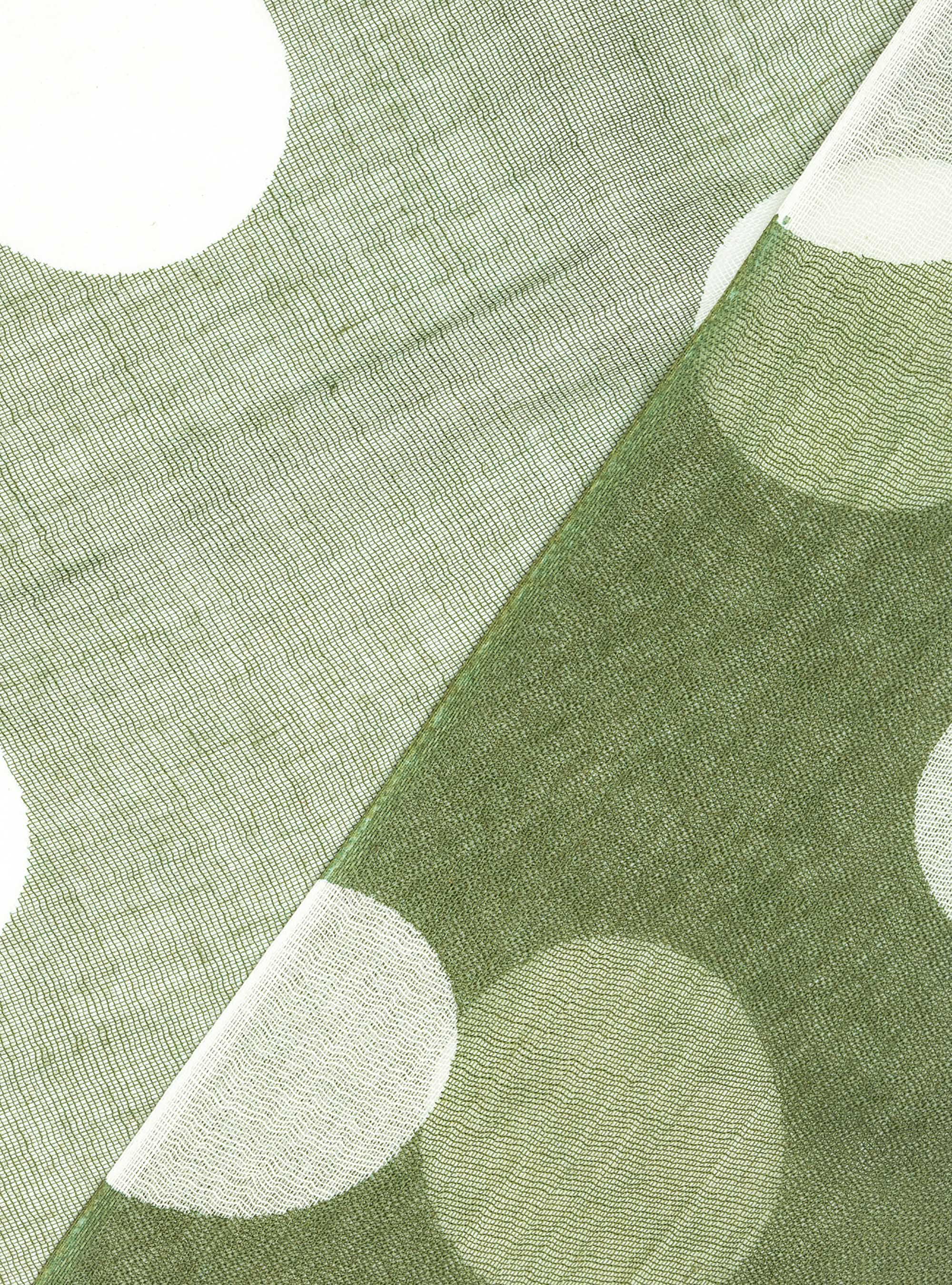 Baumwollschal mit gro&szlig;en Polka Dots, OLIVA 0614C