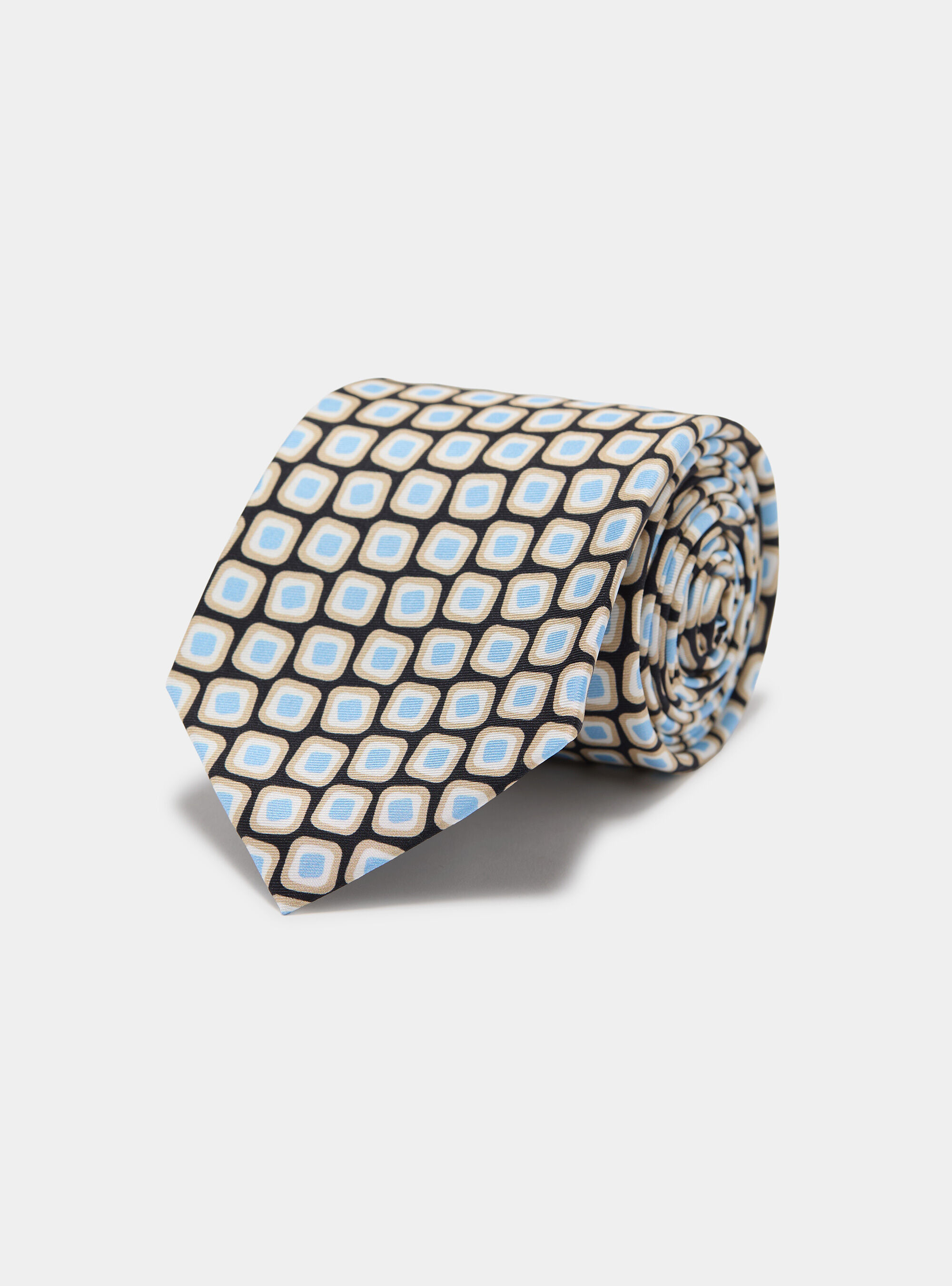 Printed silk tie