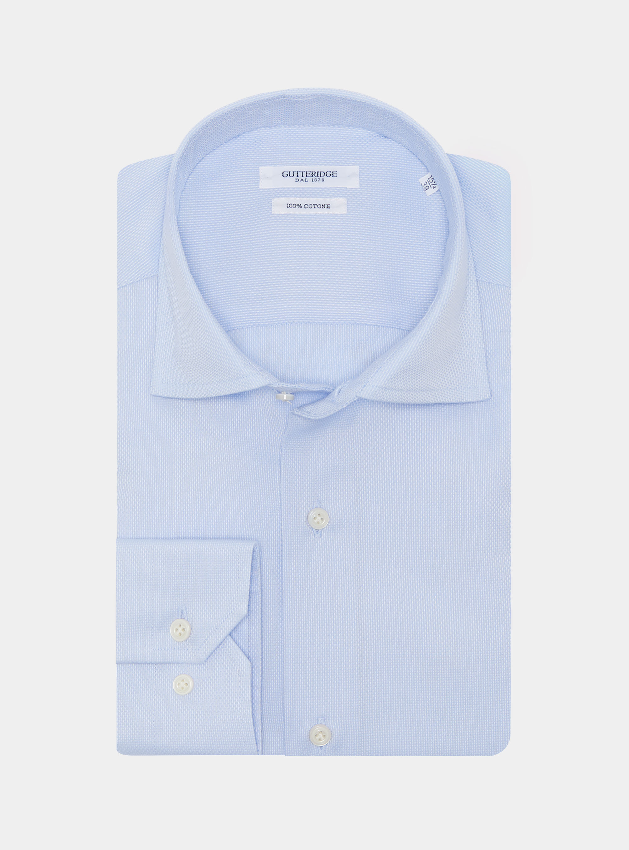 Textured cotton shirt, LIGHT BLUE