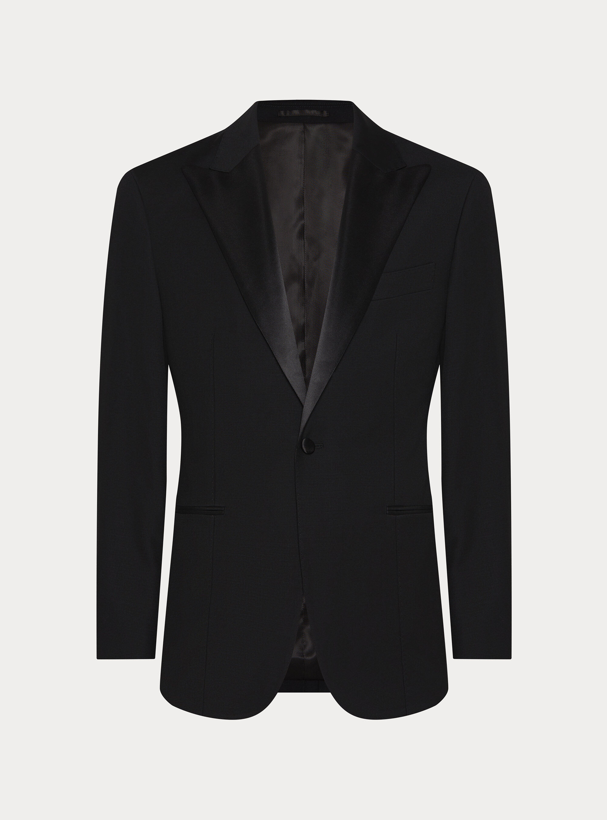 Giacca smoking in lana superfine 120's, NERO