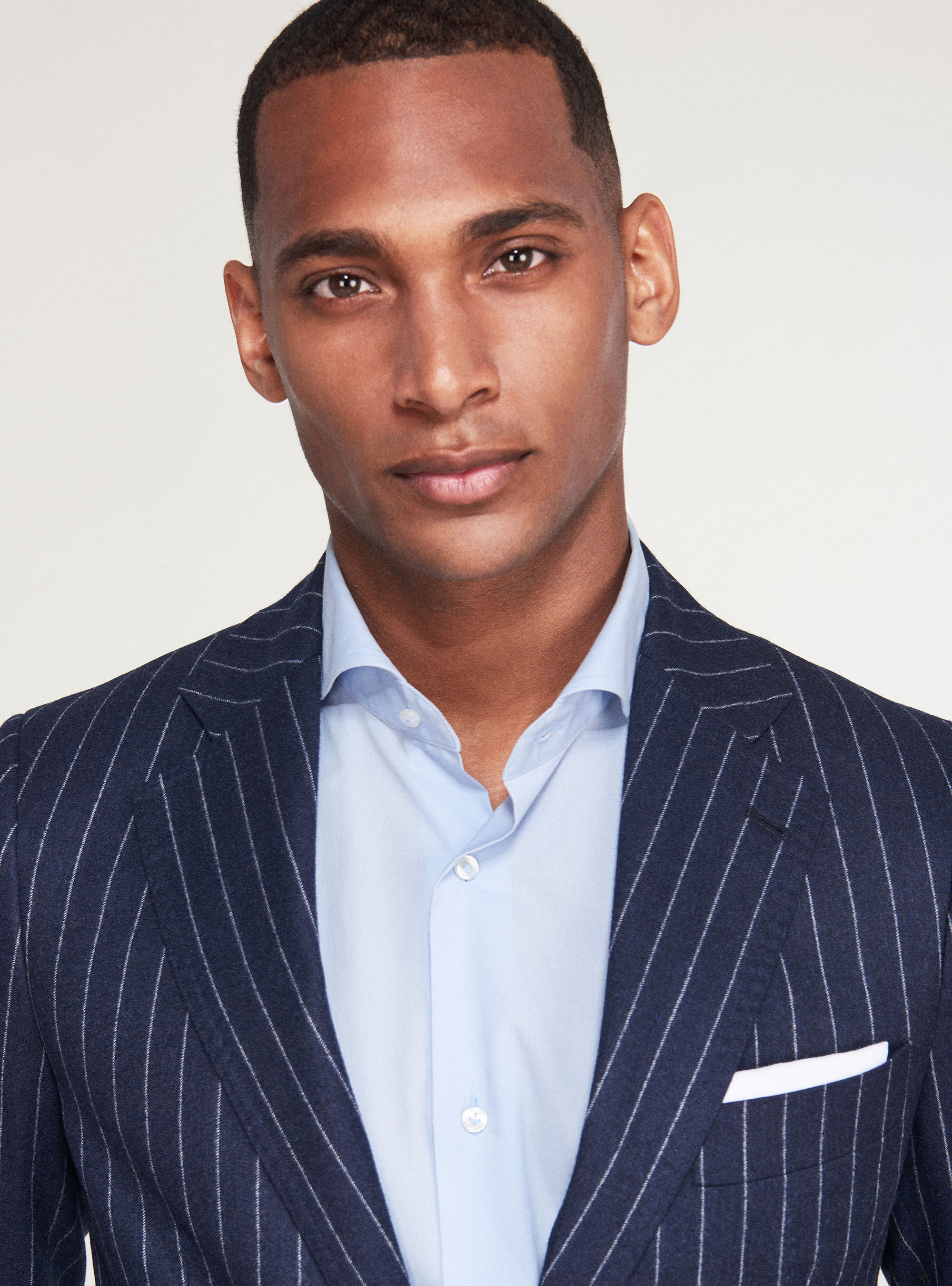 navy pinstripe jacket