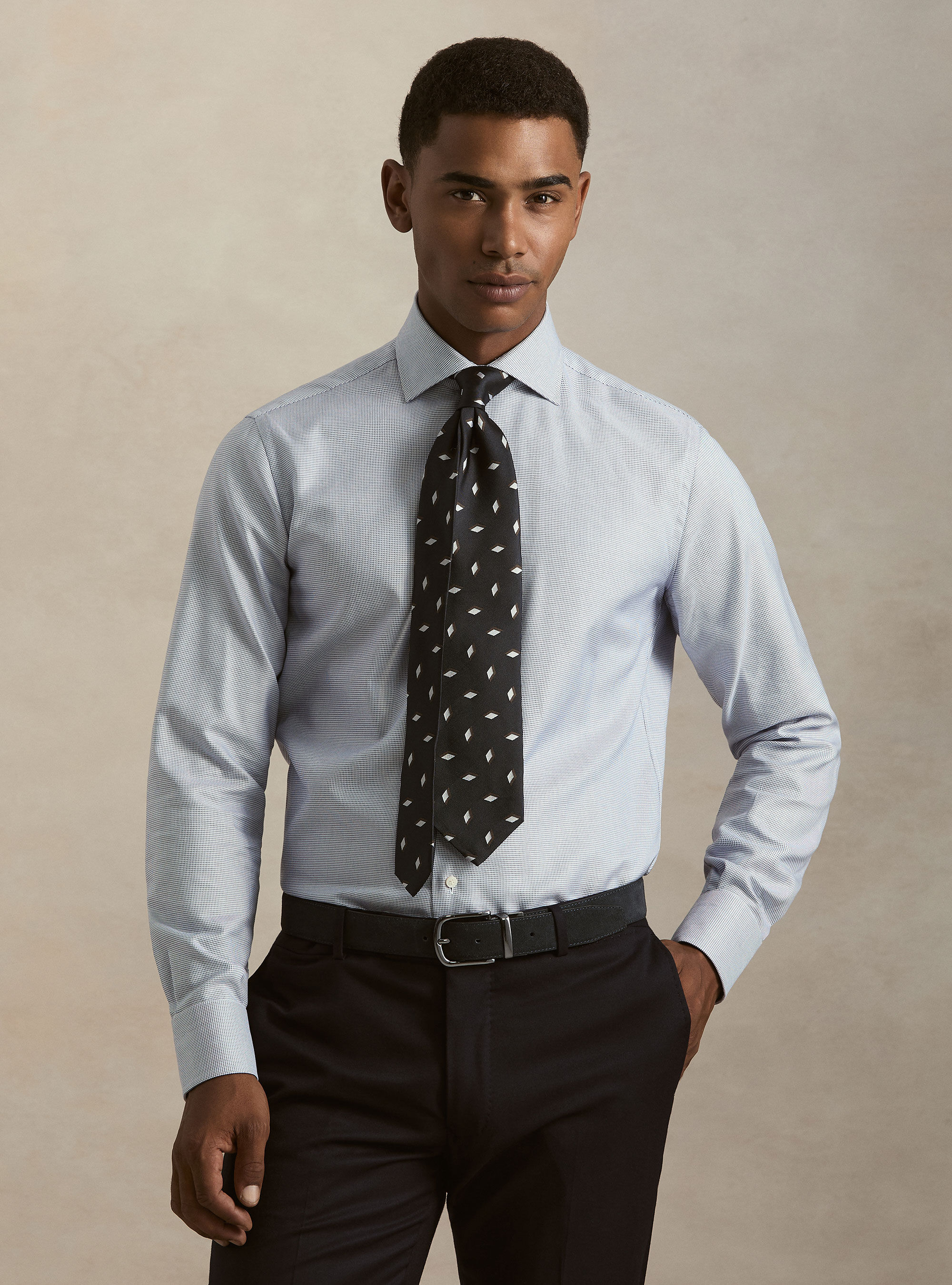 Camicia in cotone operato