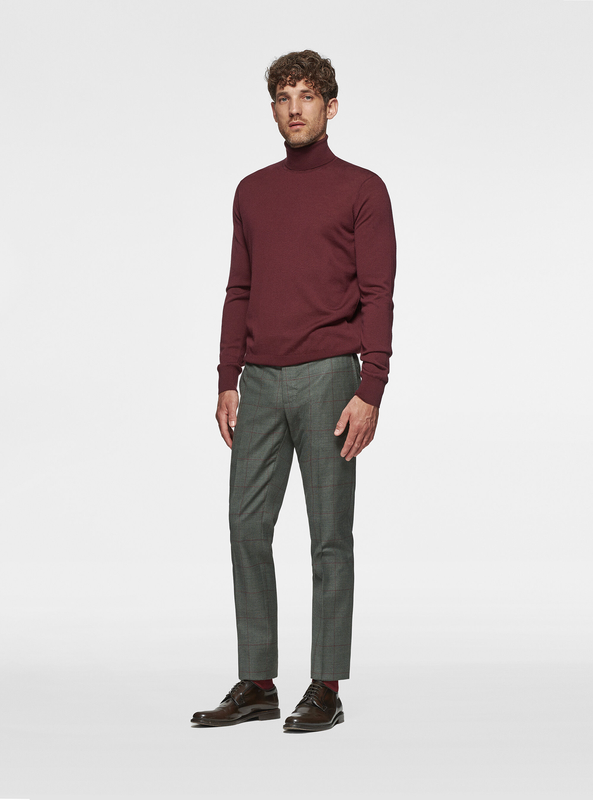 Lana Merinos Dolcevita Bordeaux Uomo Maglione Dolcevita Cashmere