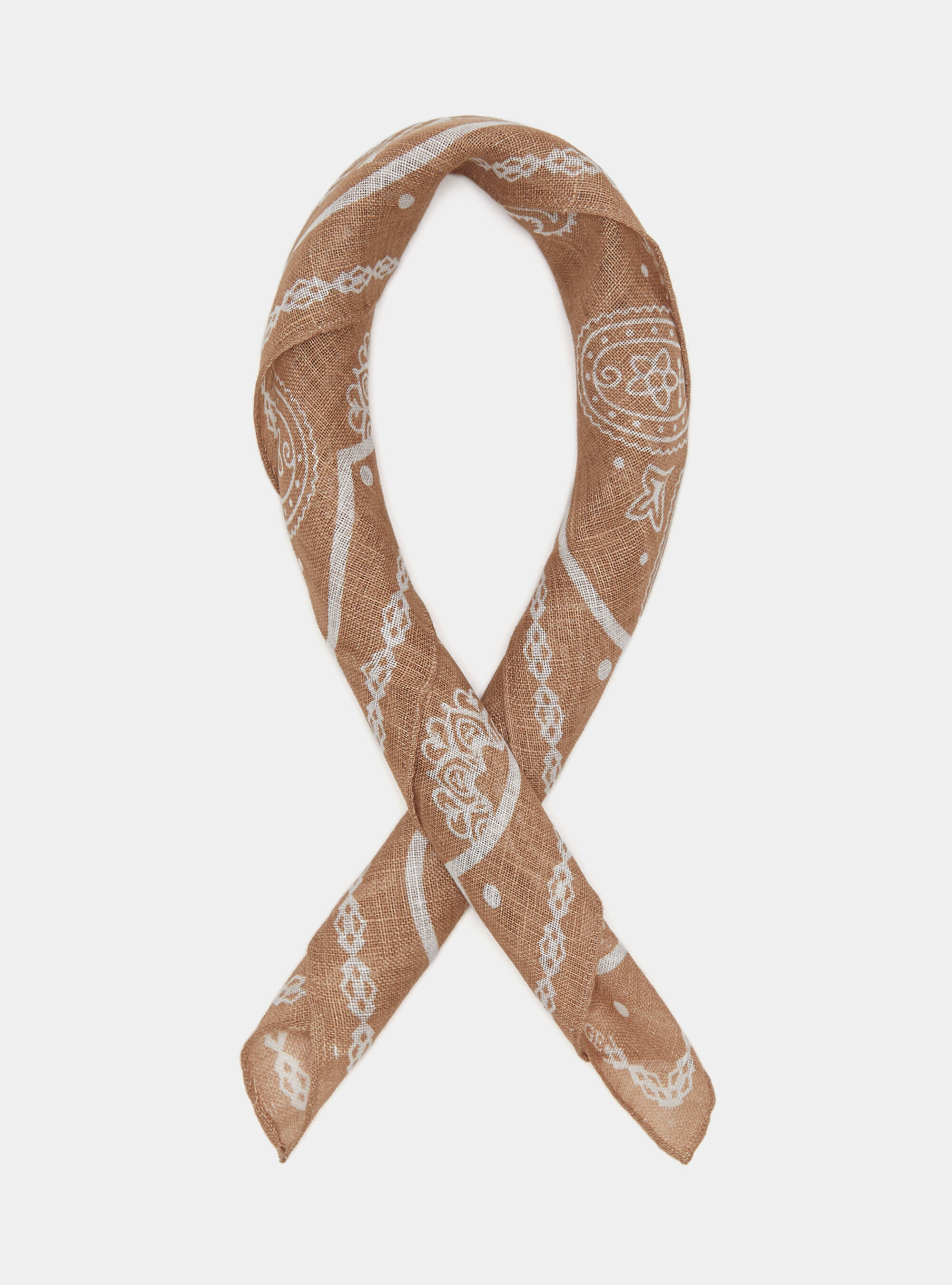 Foulard en lin imprim&eacute;, BOUE