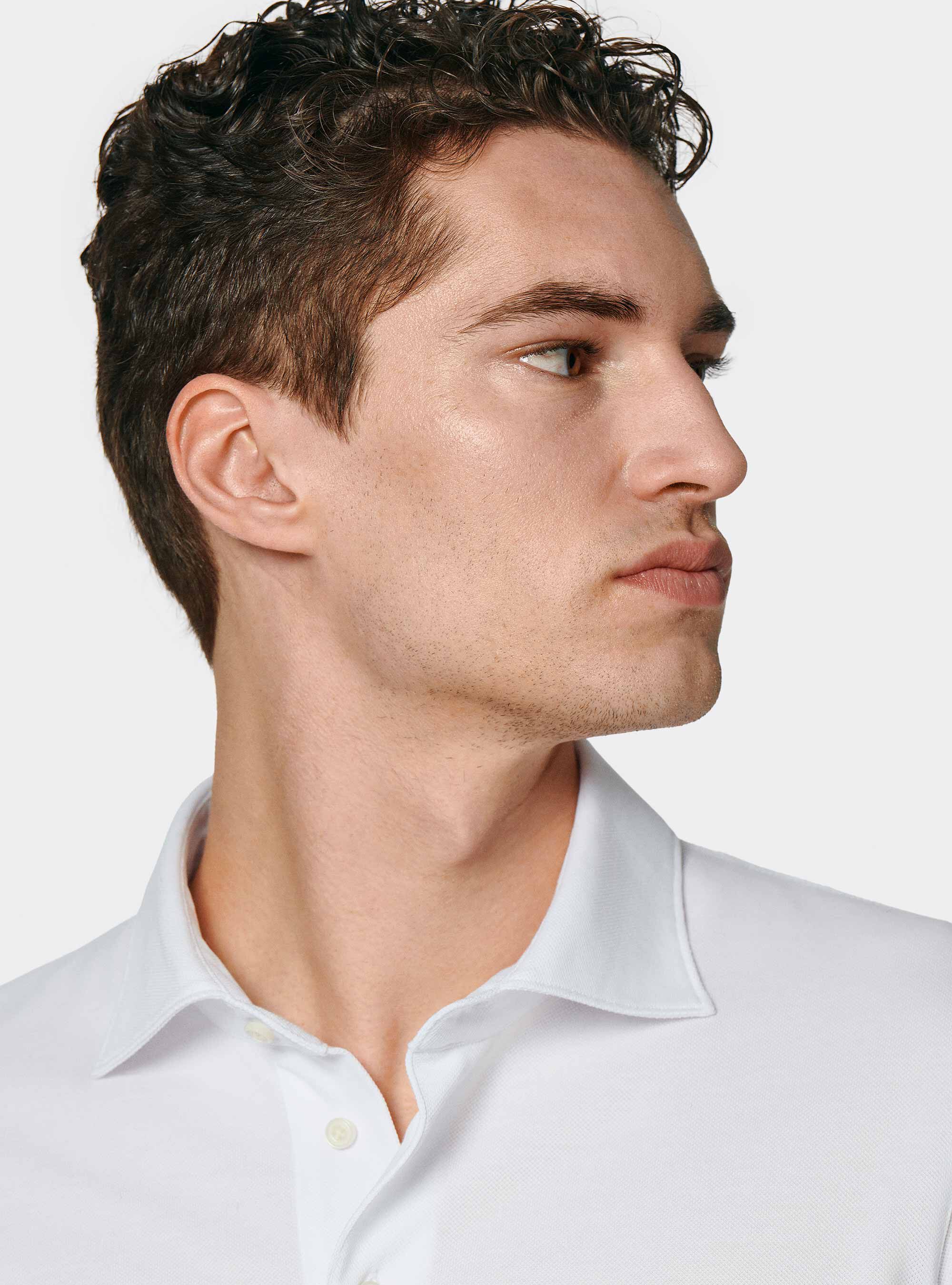 Polo en piqu&eacute; extensible GT01, BLANC