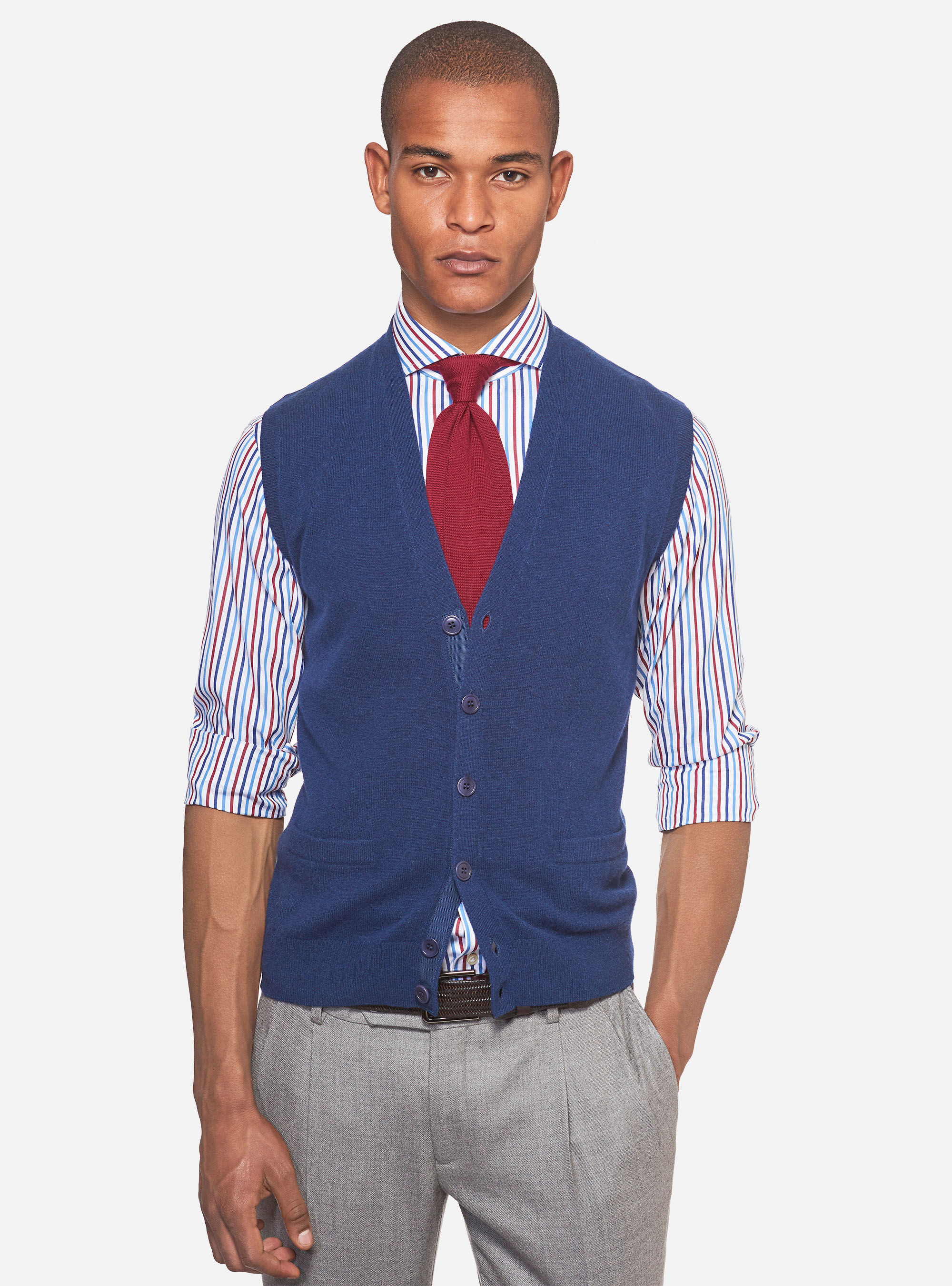 Men's cashmere sleeveless sweater vest store