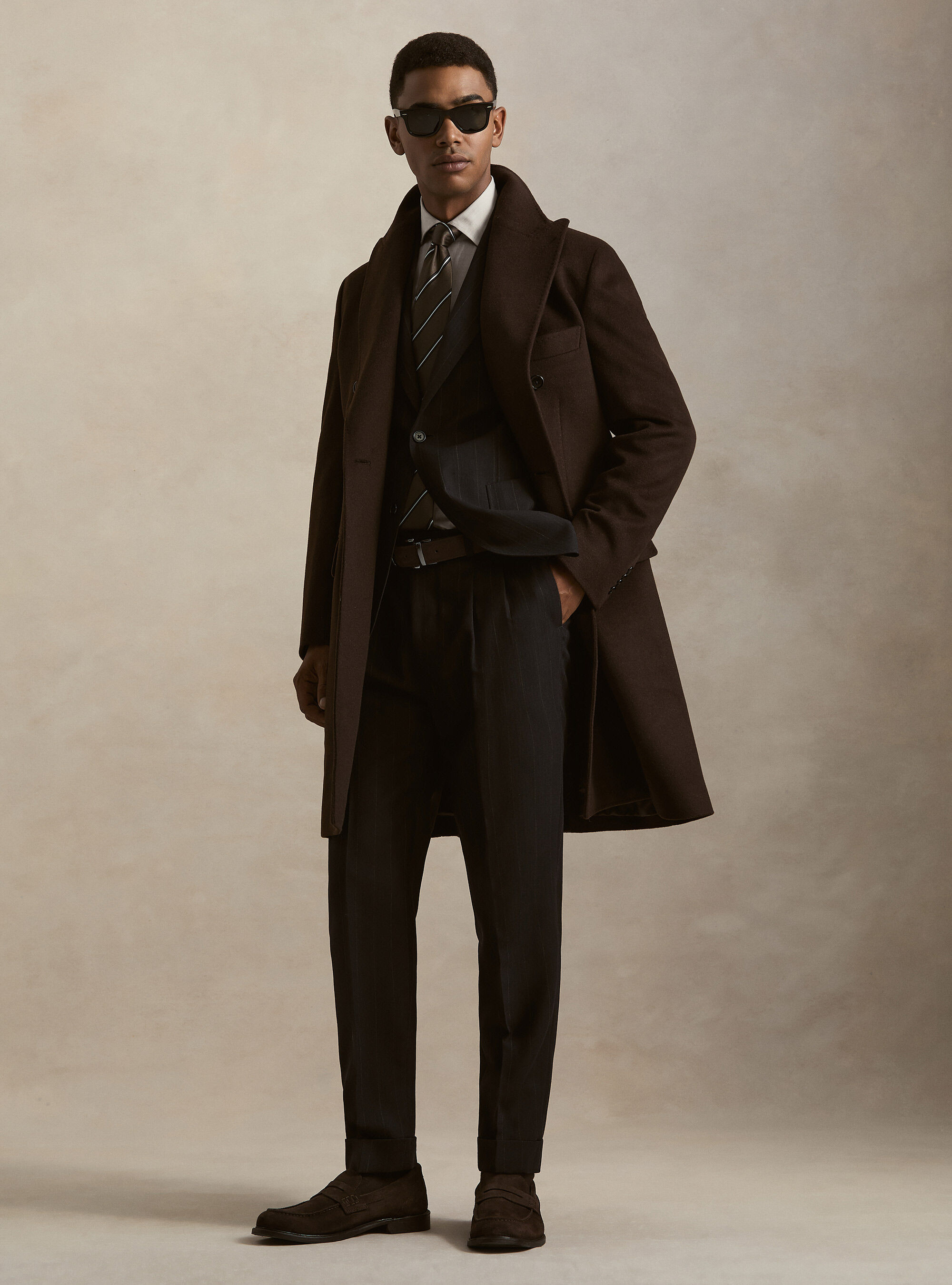 Double-breasted cashmere-blend coat