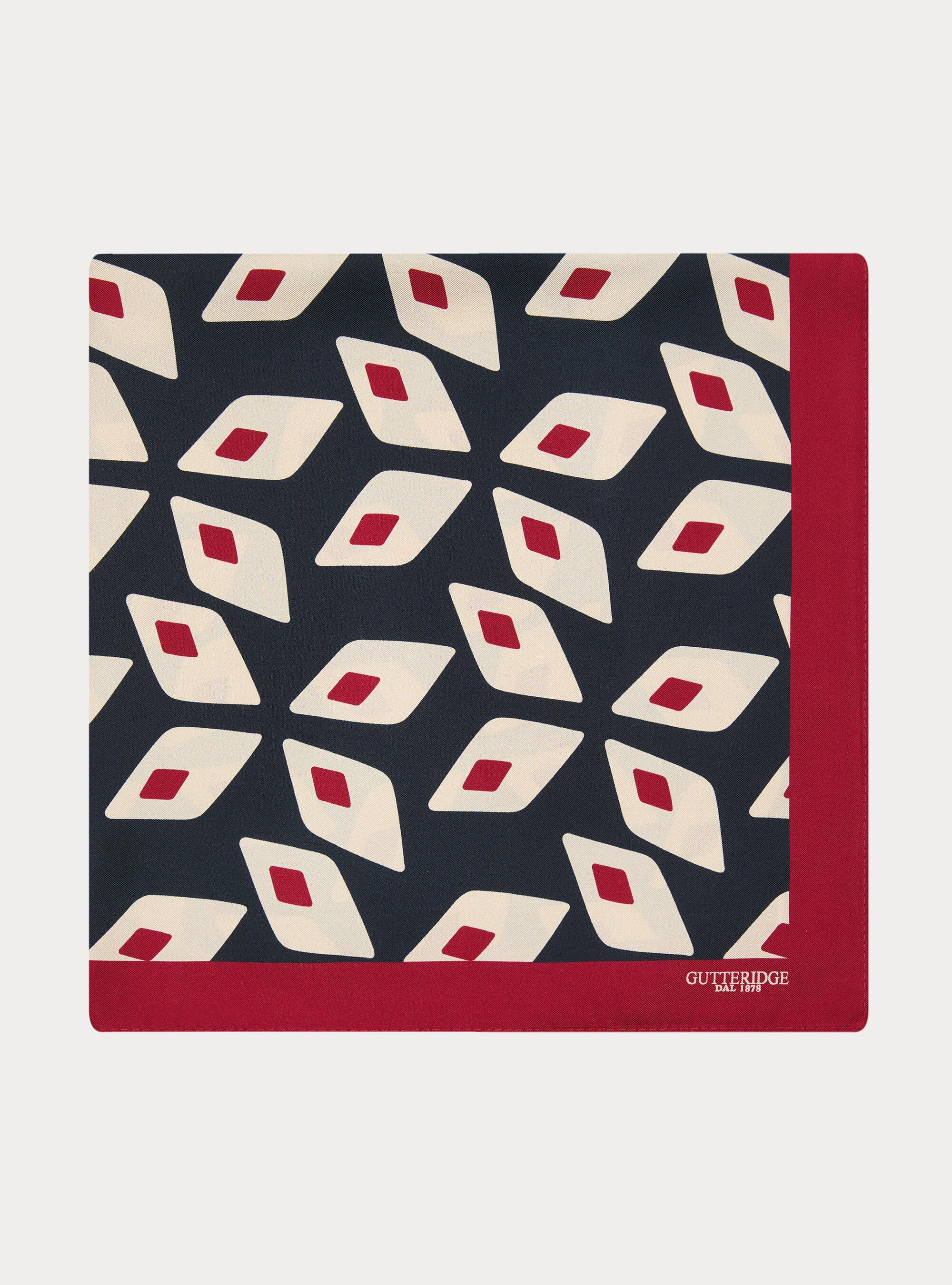 Foulard stampato in seta fantasia geometrica