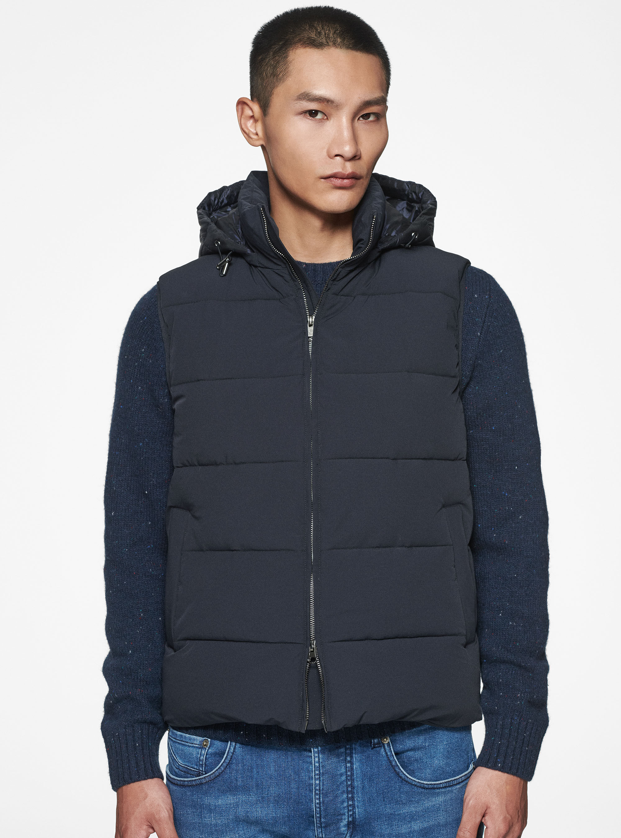 Sleeveless hooded jacket men's sale