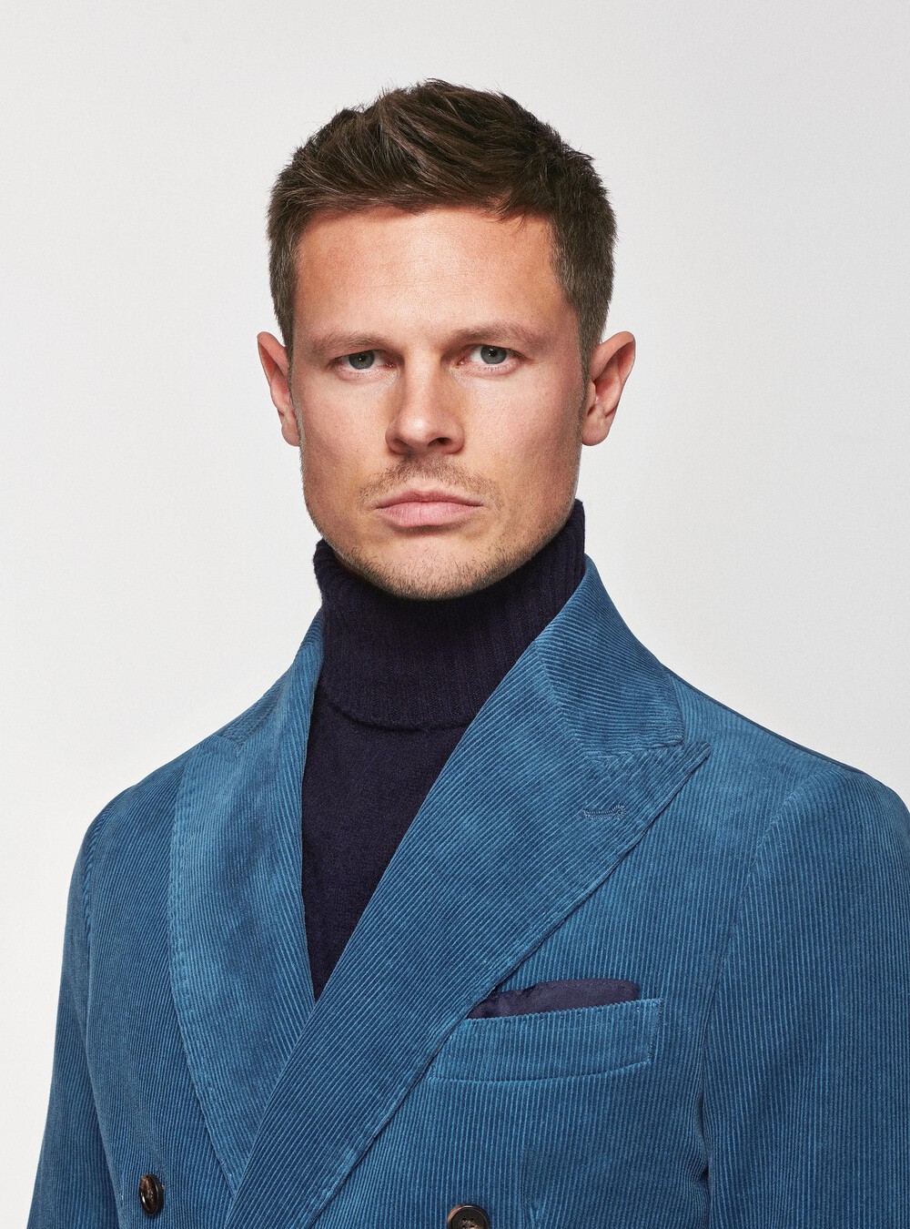 Velvet double-breasted blazer1