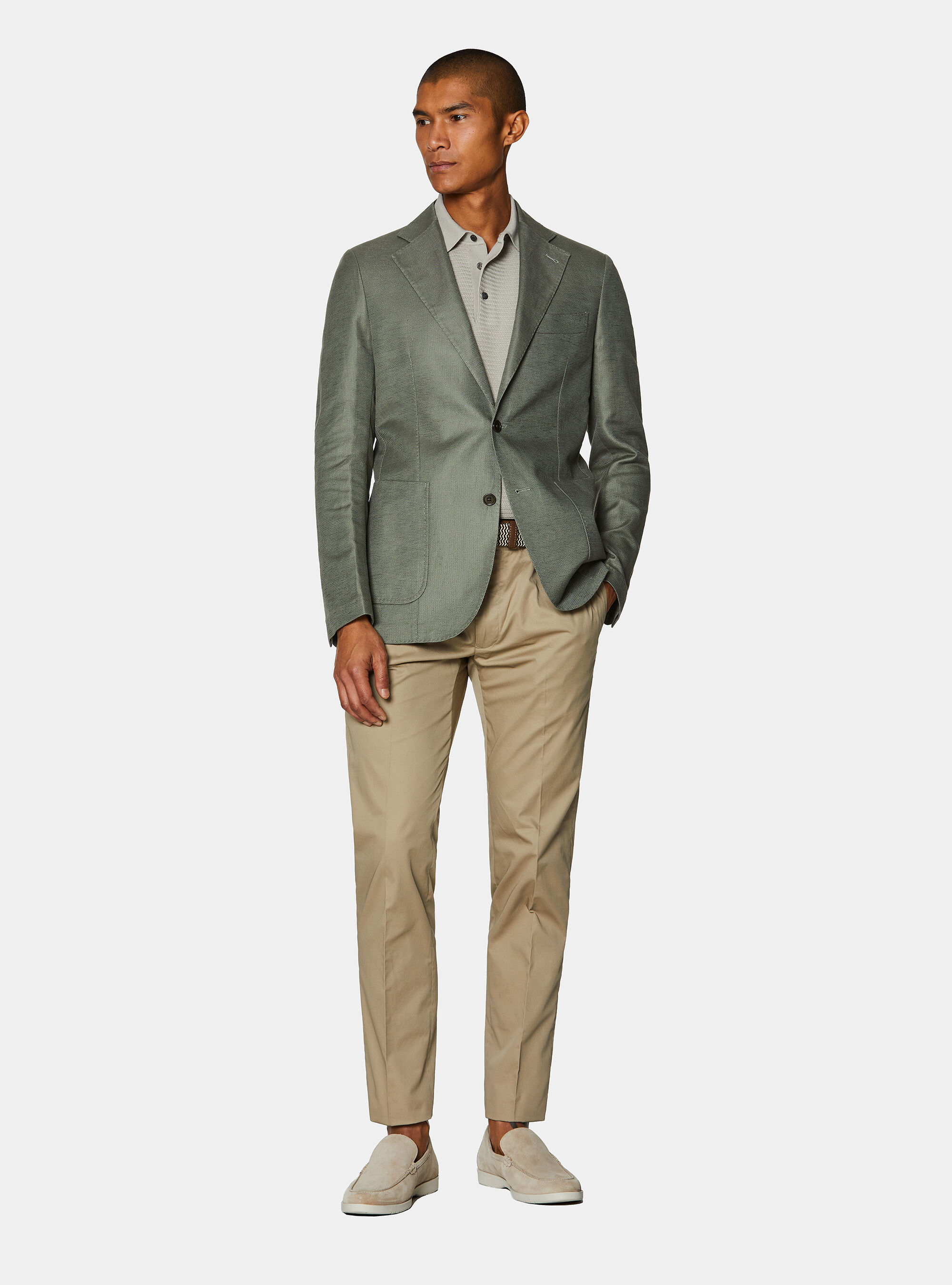 Giacca in cotone e lino, SALVIA 0602C