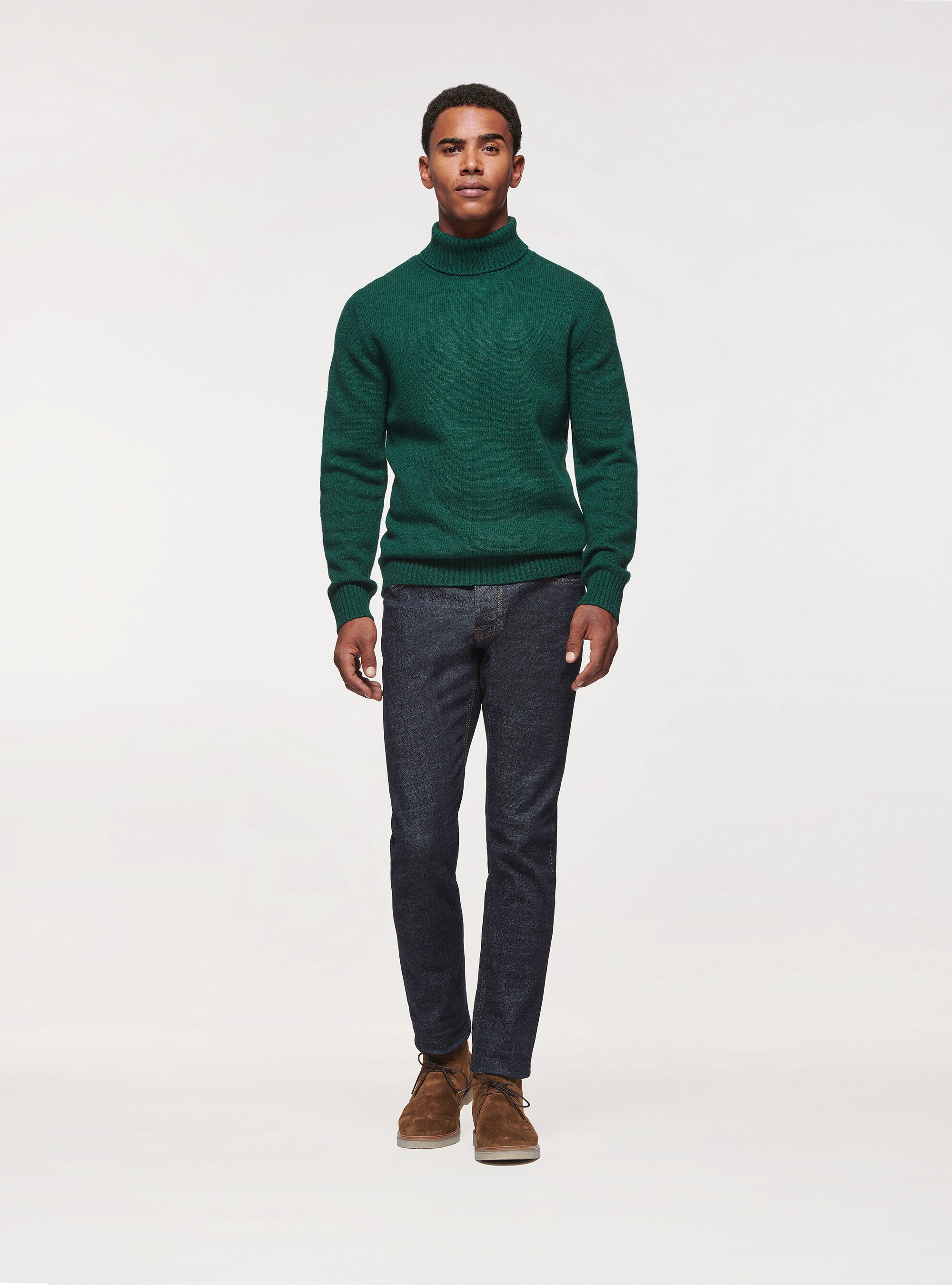 Pull en m&eacute;lange de laine, VERT