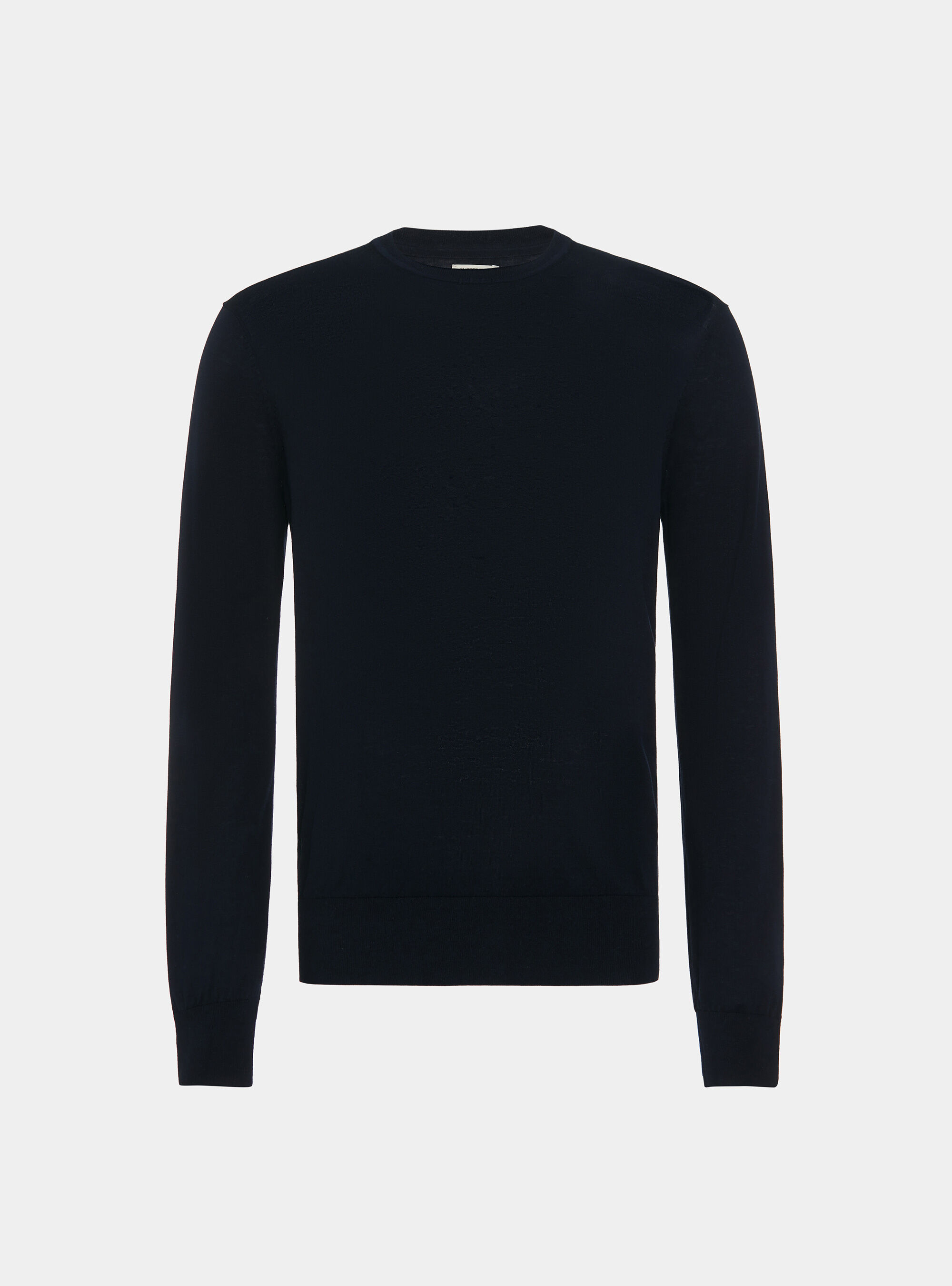 Silk and cotton crew-neck sweater, NAVY BLUE