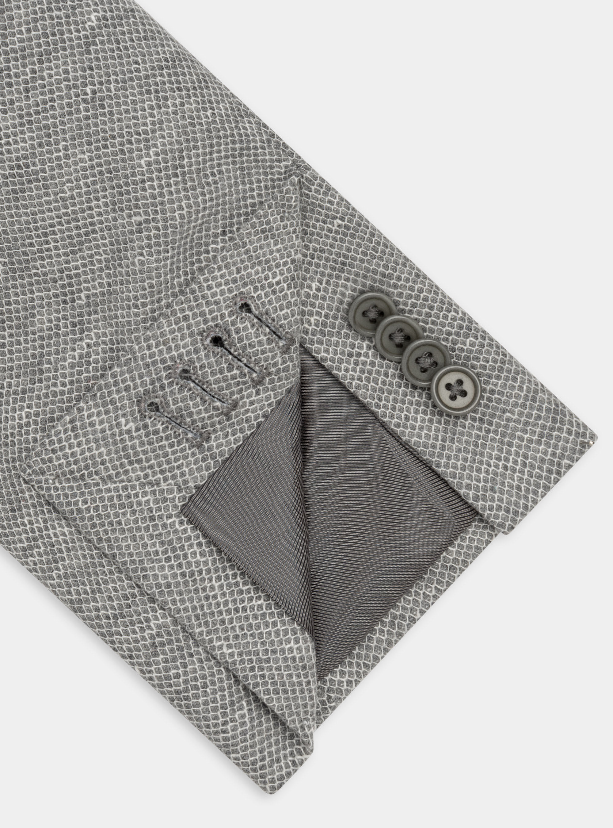 Giacca in jersey di lana e lino, GRIGIO CHIARO MELANGE