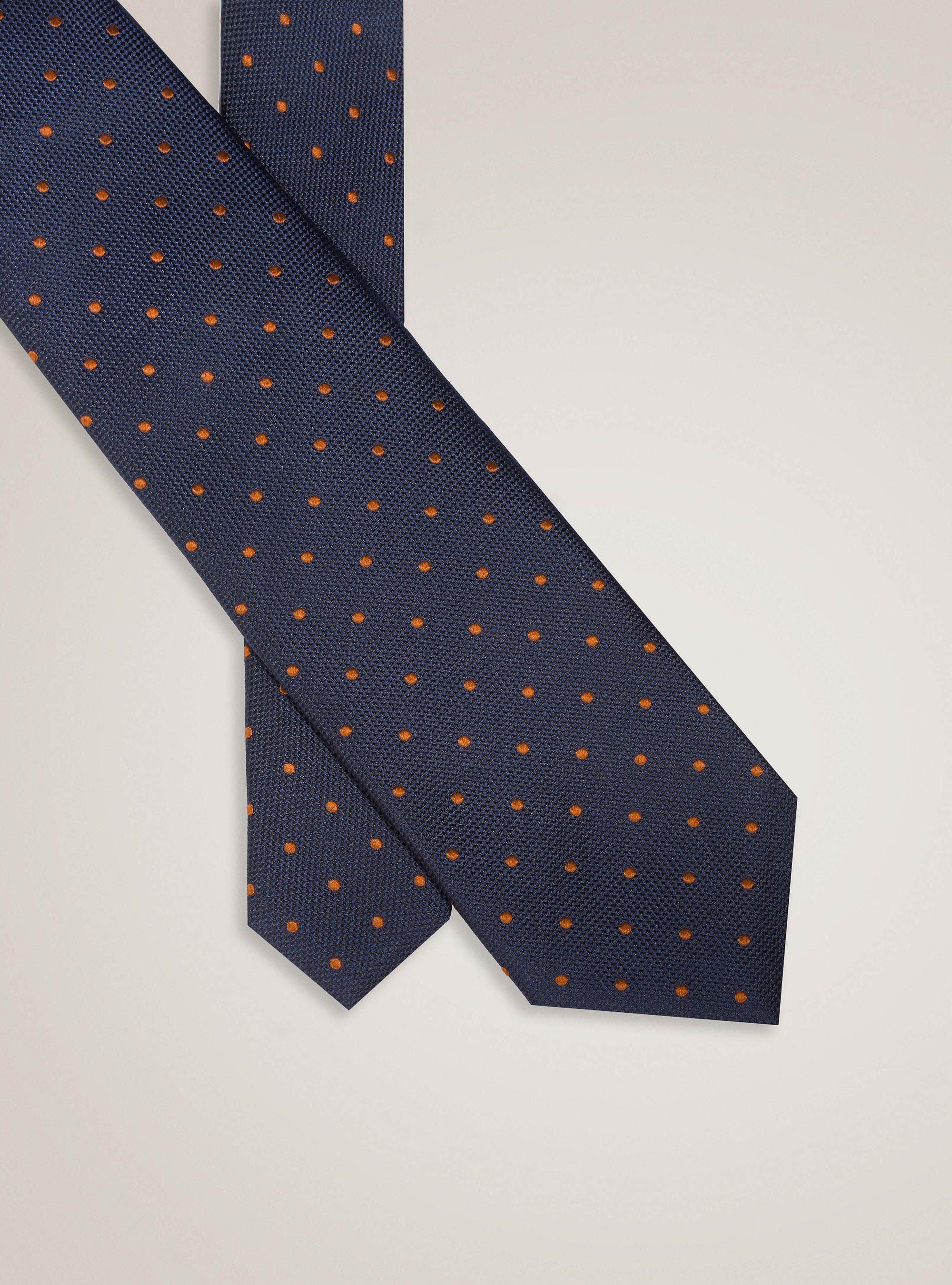 Cravatta in seta a pois, BLU NAVY