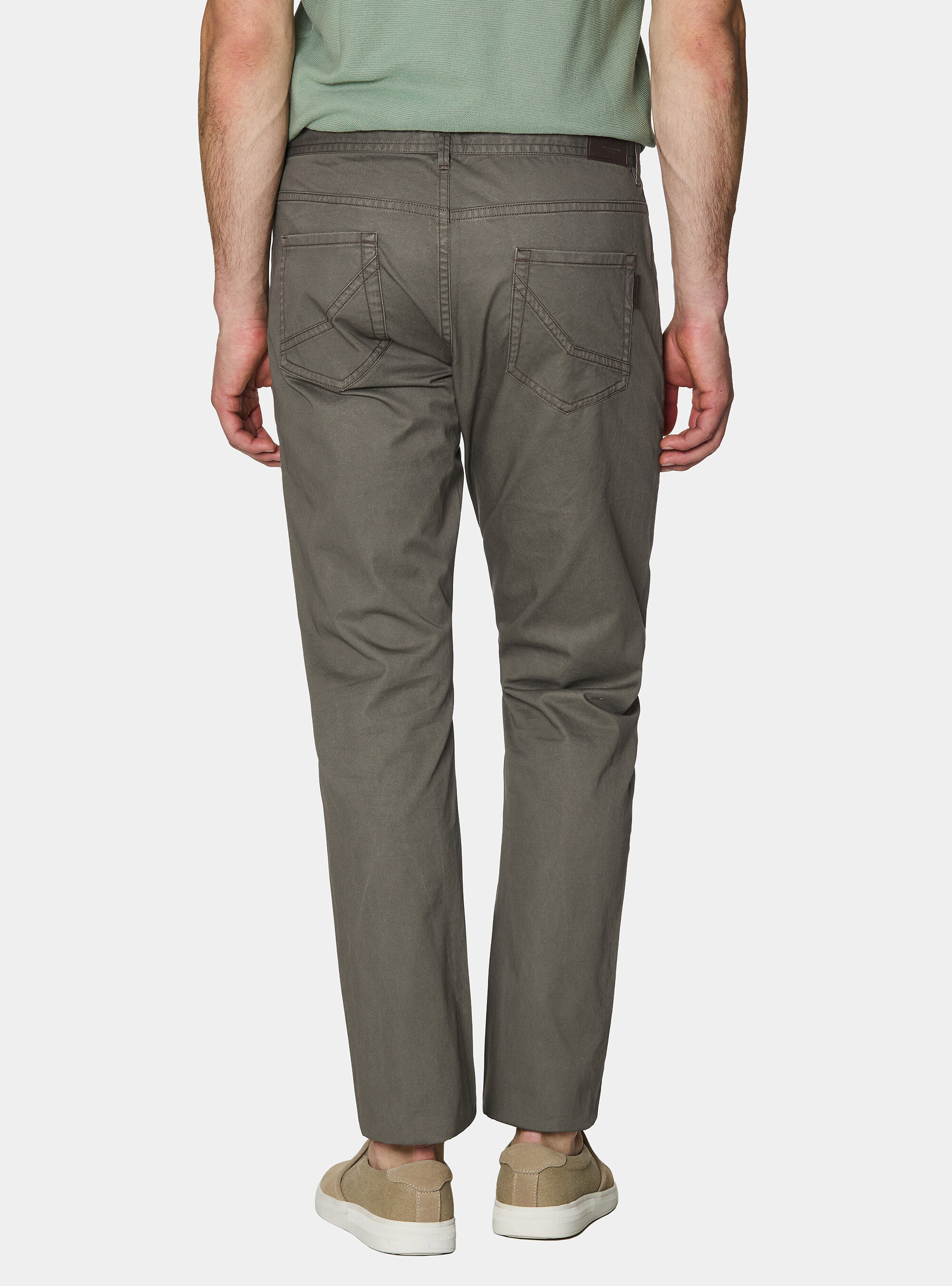 Pantaloni slim fit in cotone lavato, MILITARE 0609C