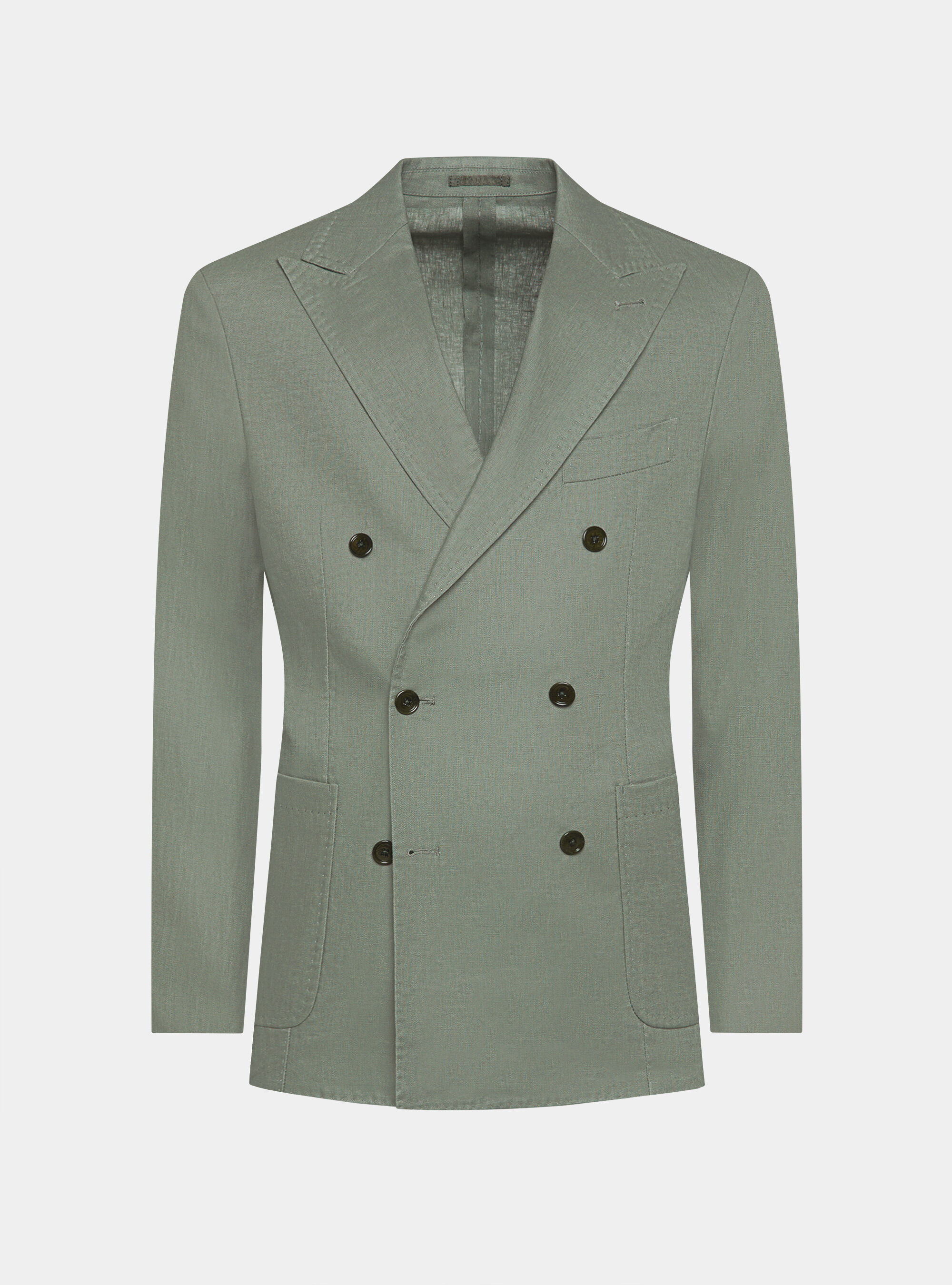 Giacca doppiopetto in puro lino, SALVIA 0602C