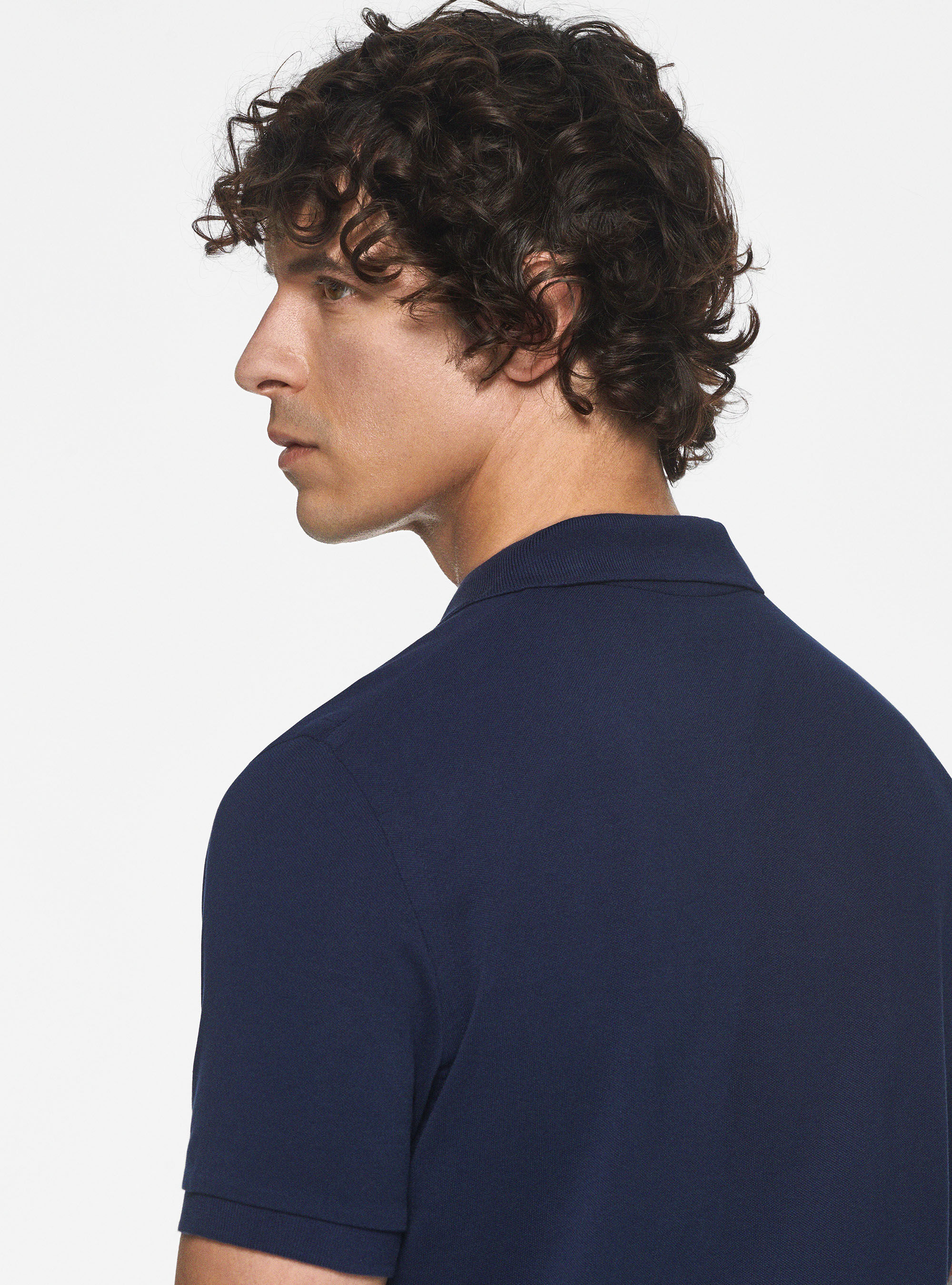 Polo in piquet con ricamo, BLU