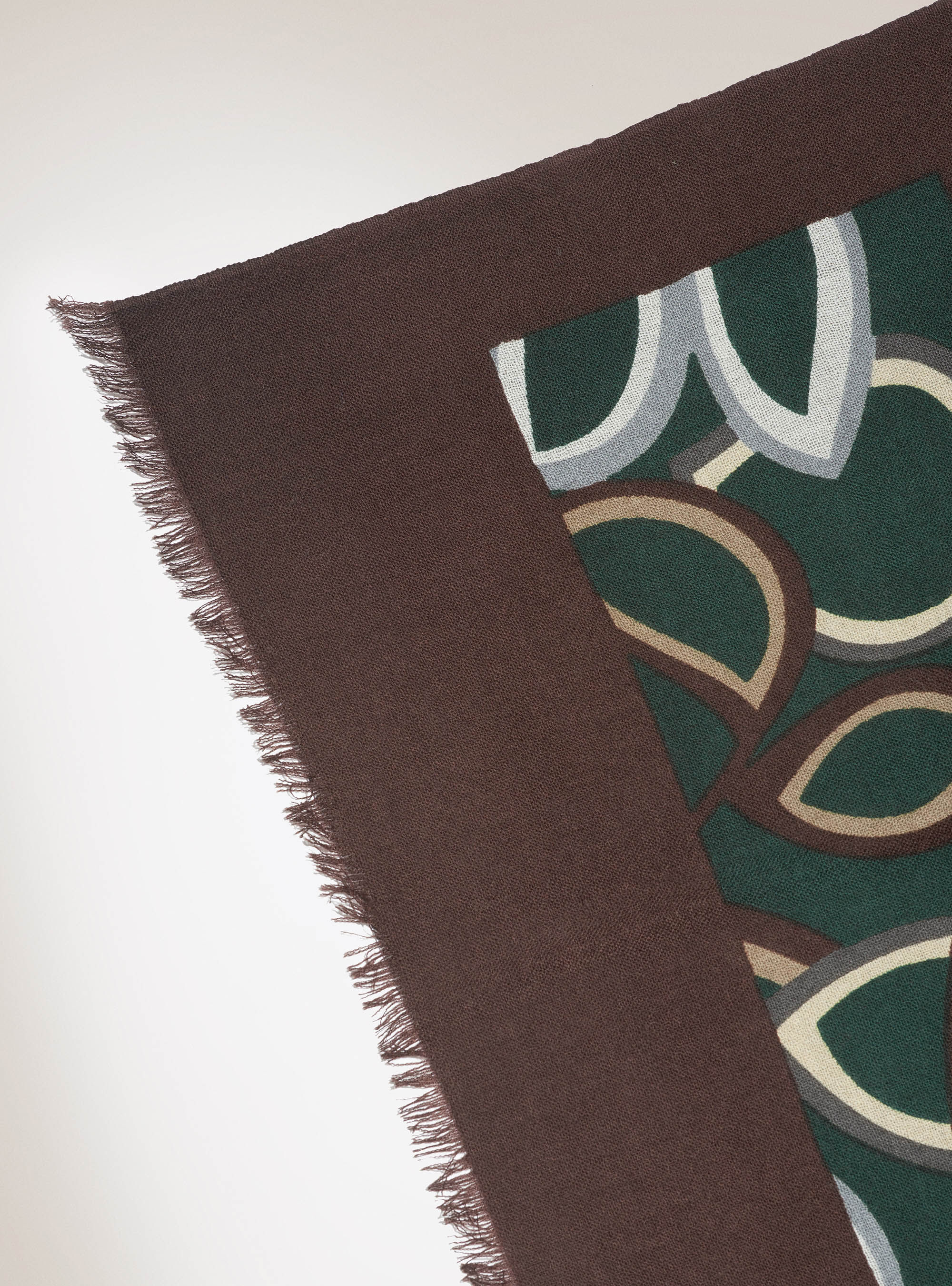 Sciarpa 100% lana con stampa all over, VERDE