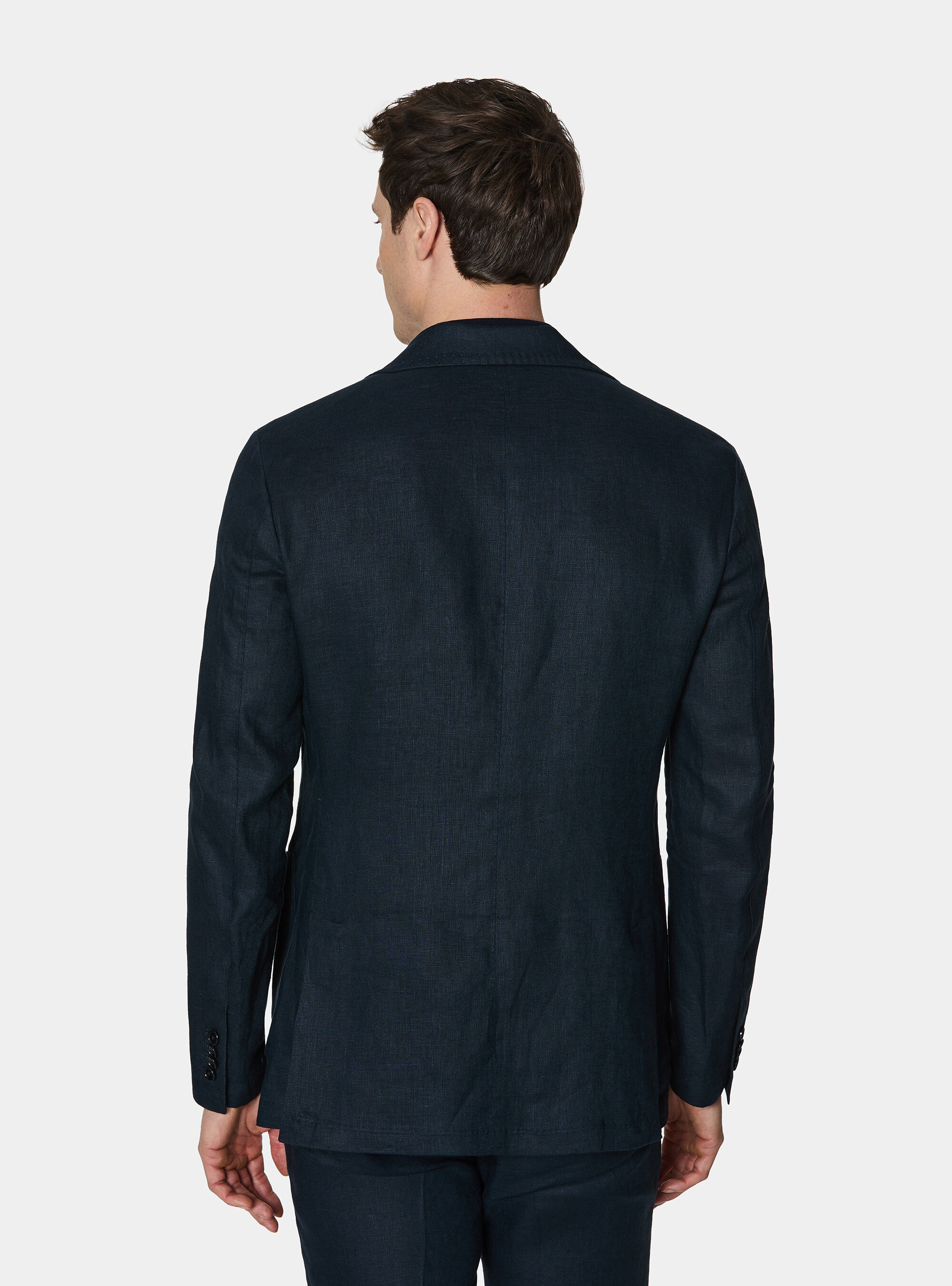Pure linen suit blazer, NAVY BLUE