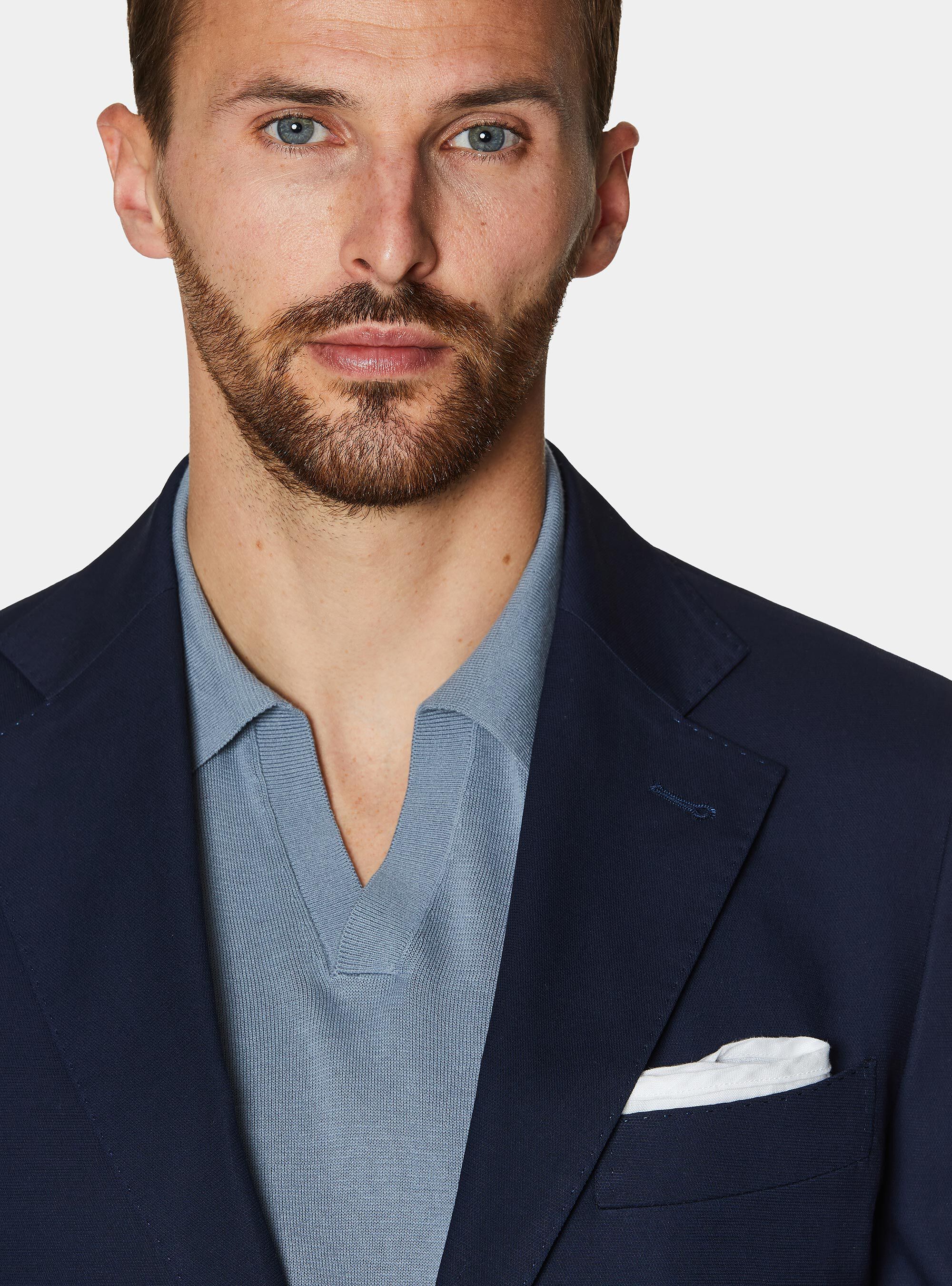 Giacca abito in cotone, BLU NAVY