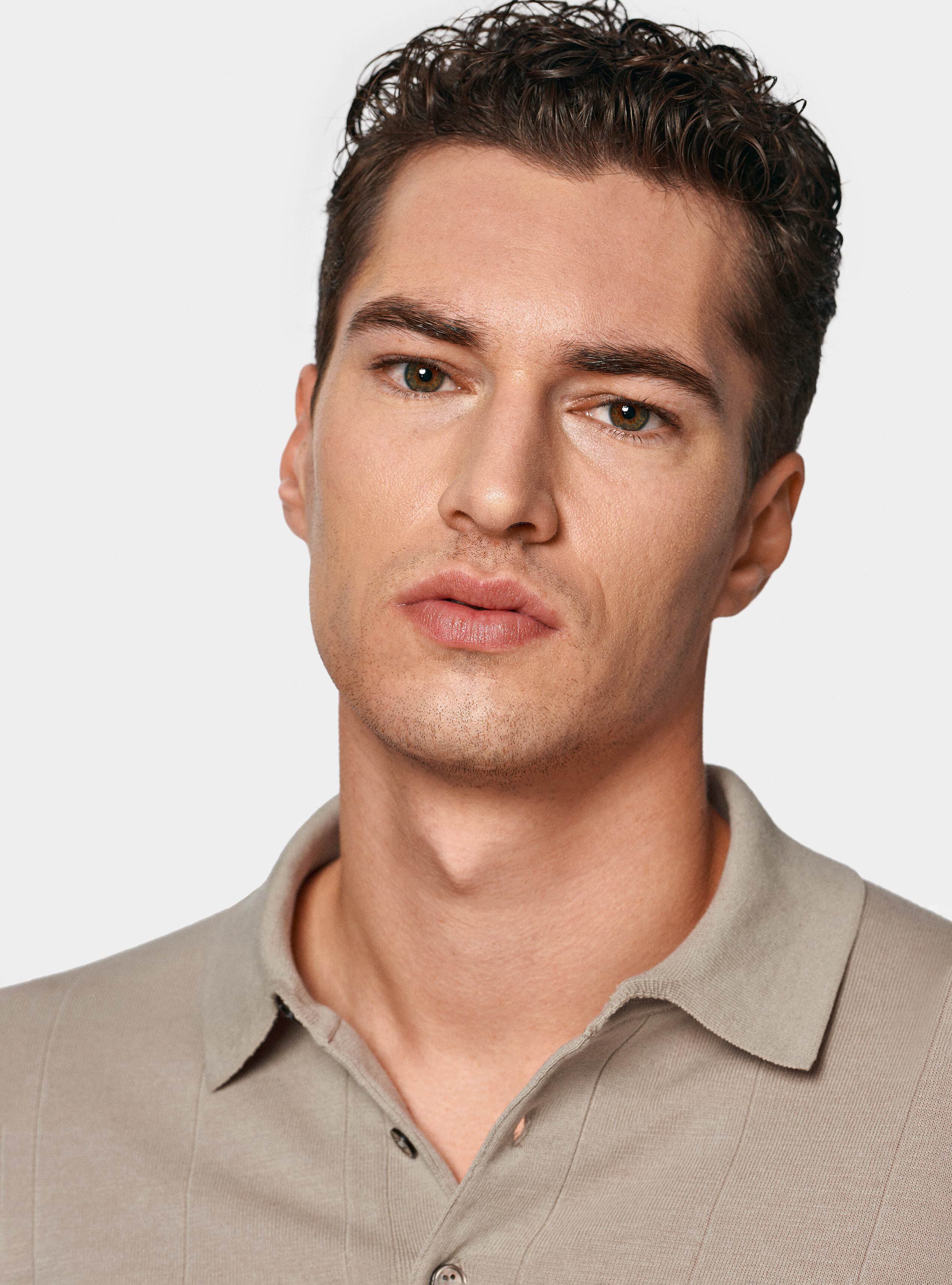 Polo in maglia manica lunga, SABBIA