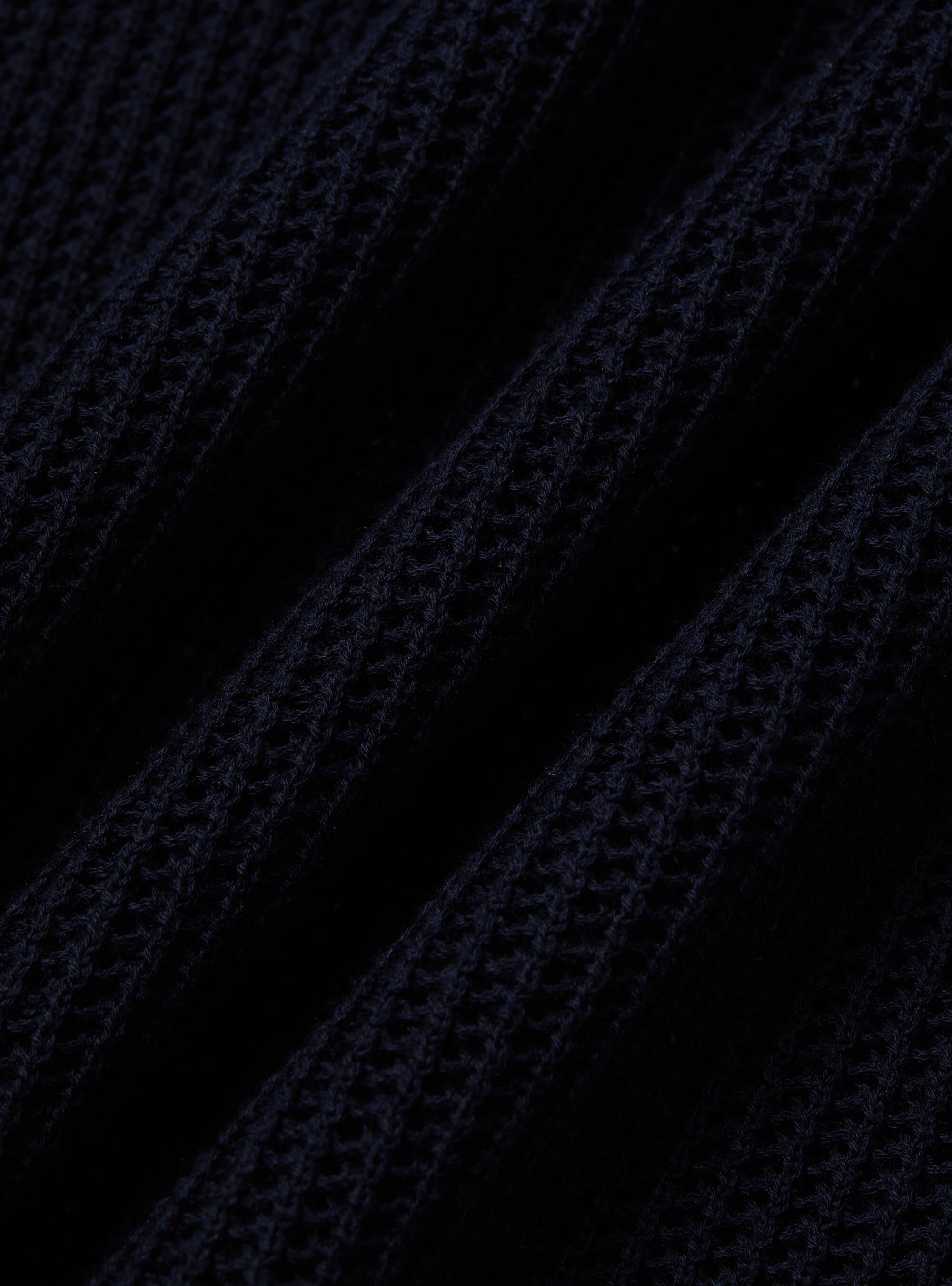 Crochet polo shirt, NAVY BLUE