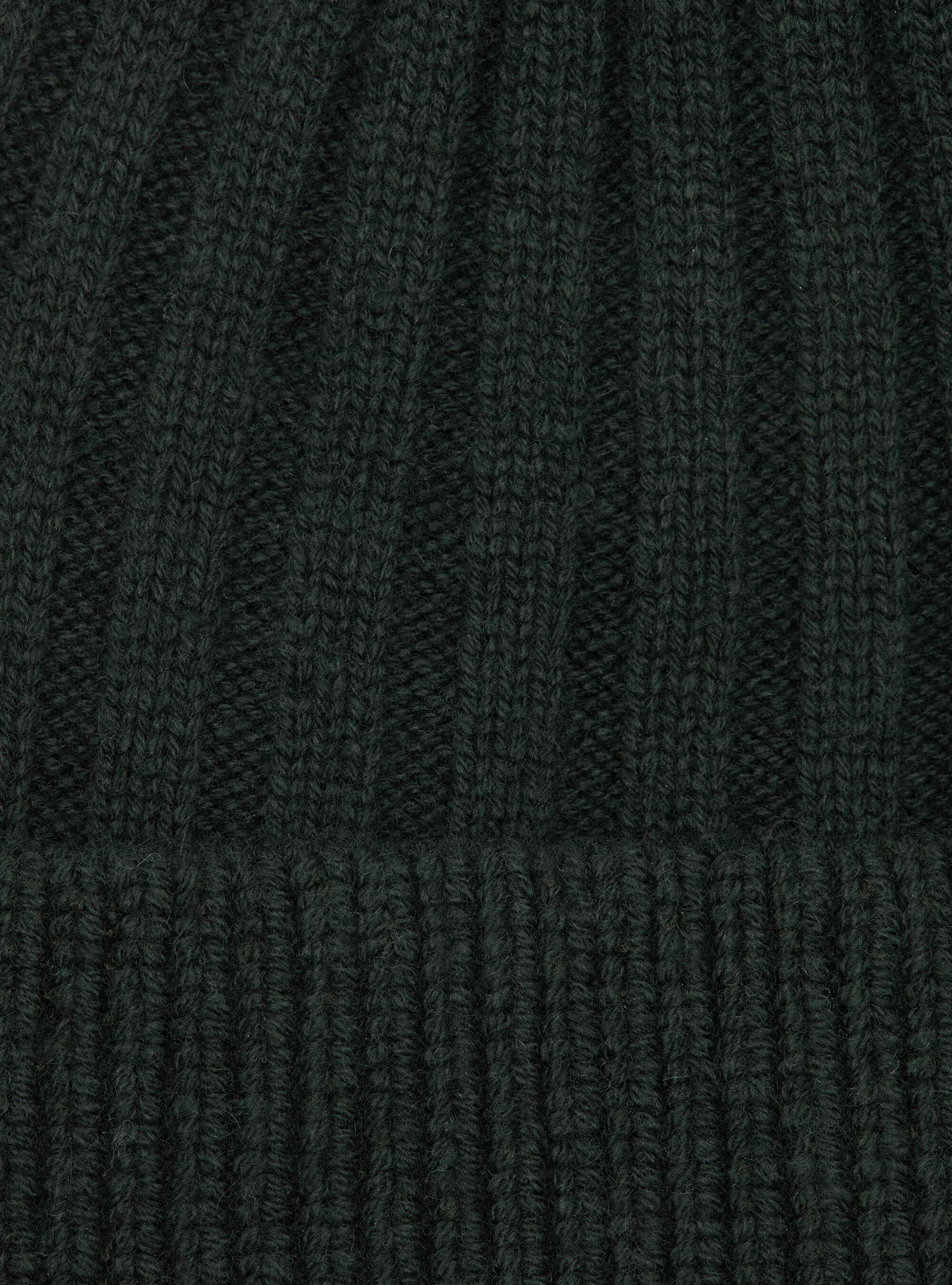Cappello a costa inglese in misto cashmere, VERDE