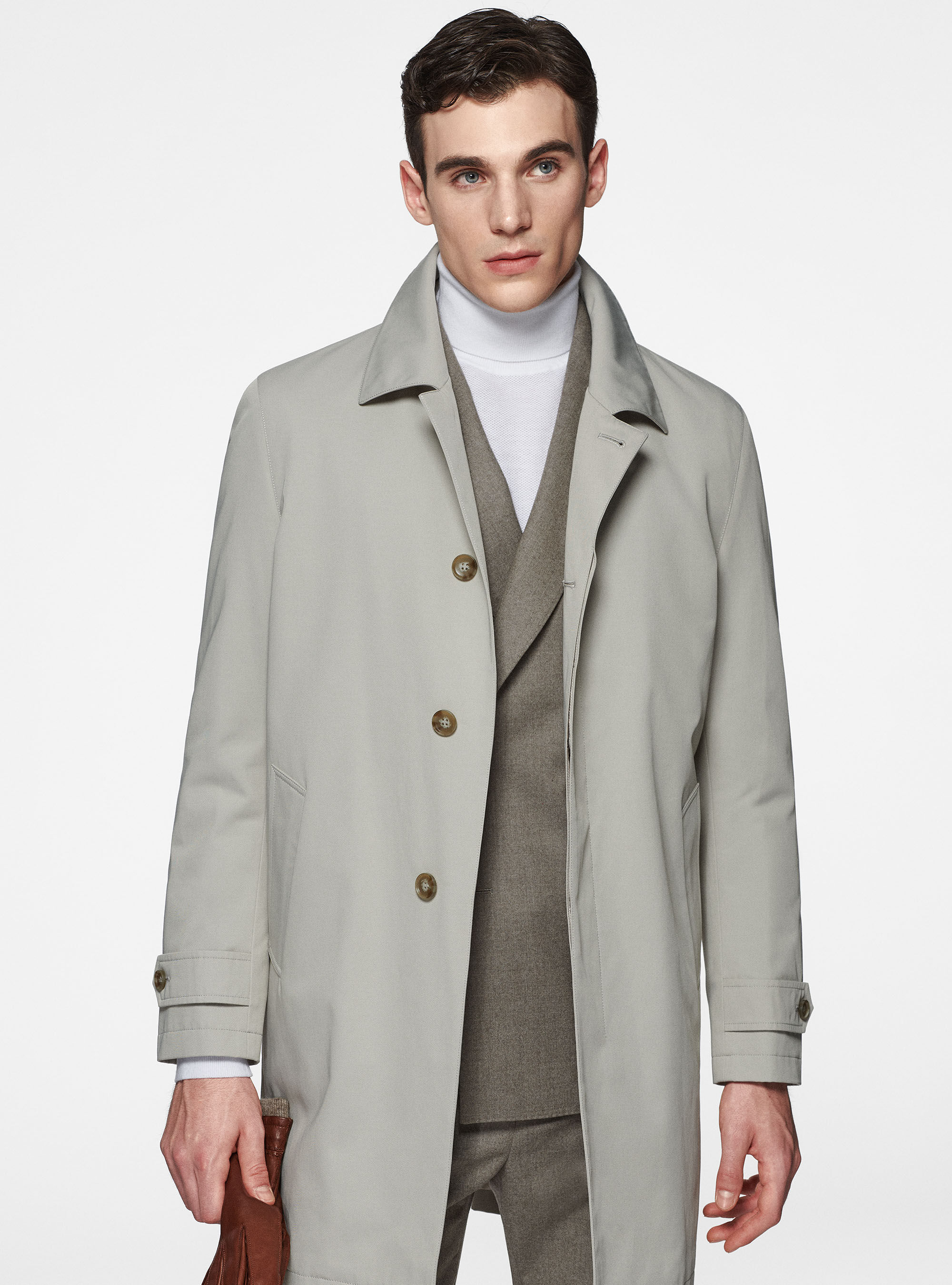 Padded raincoat in technical cotton Gutteridge Men s Raincoats