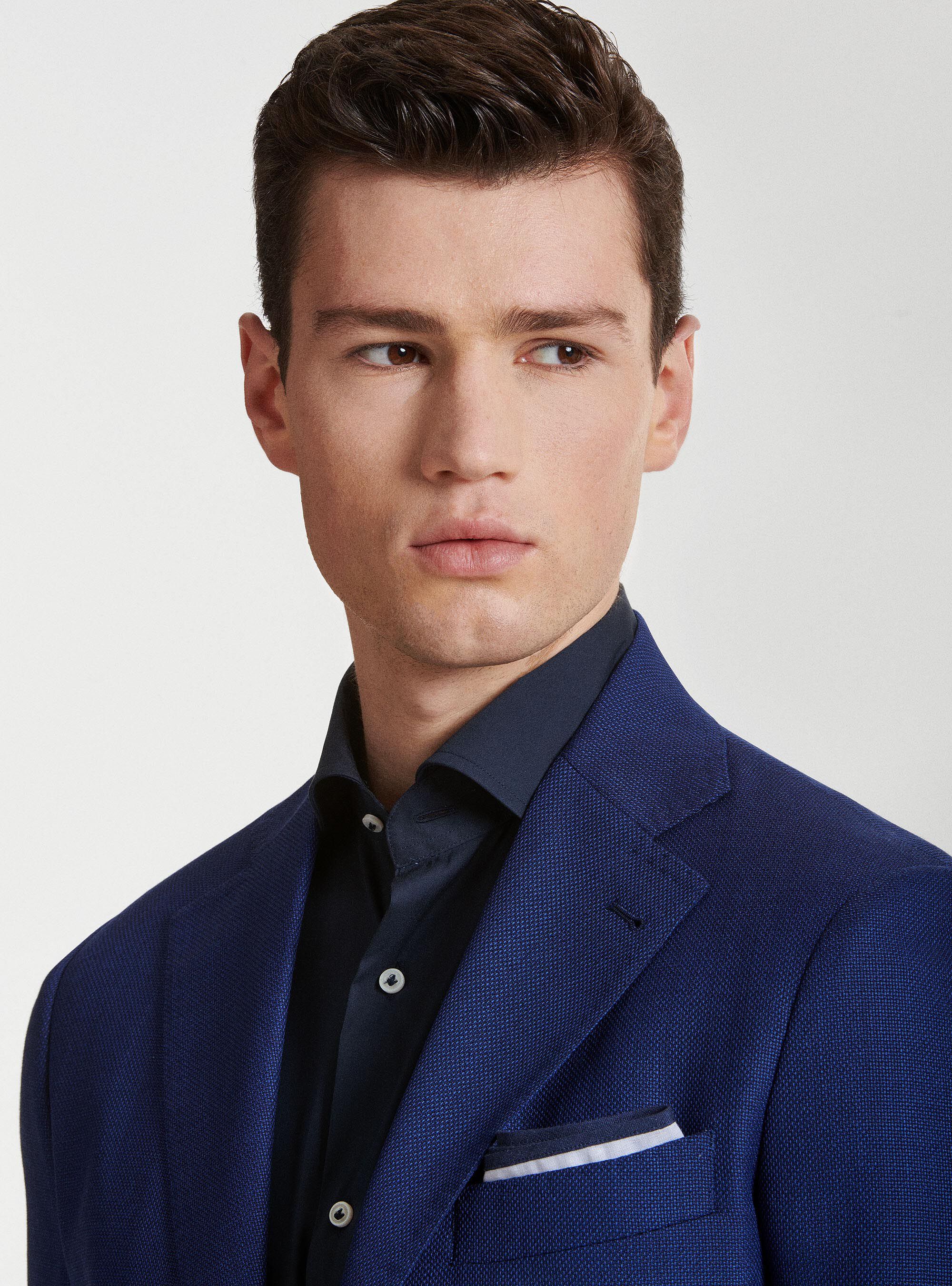 Pure wool hopsack blazer Vitale Barberis Canonico, BLUE