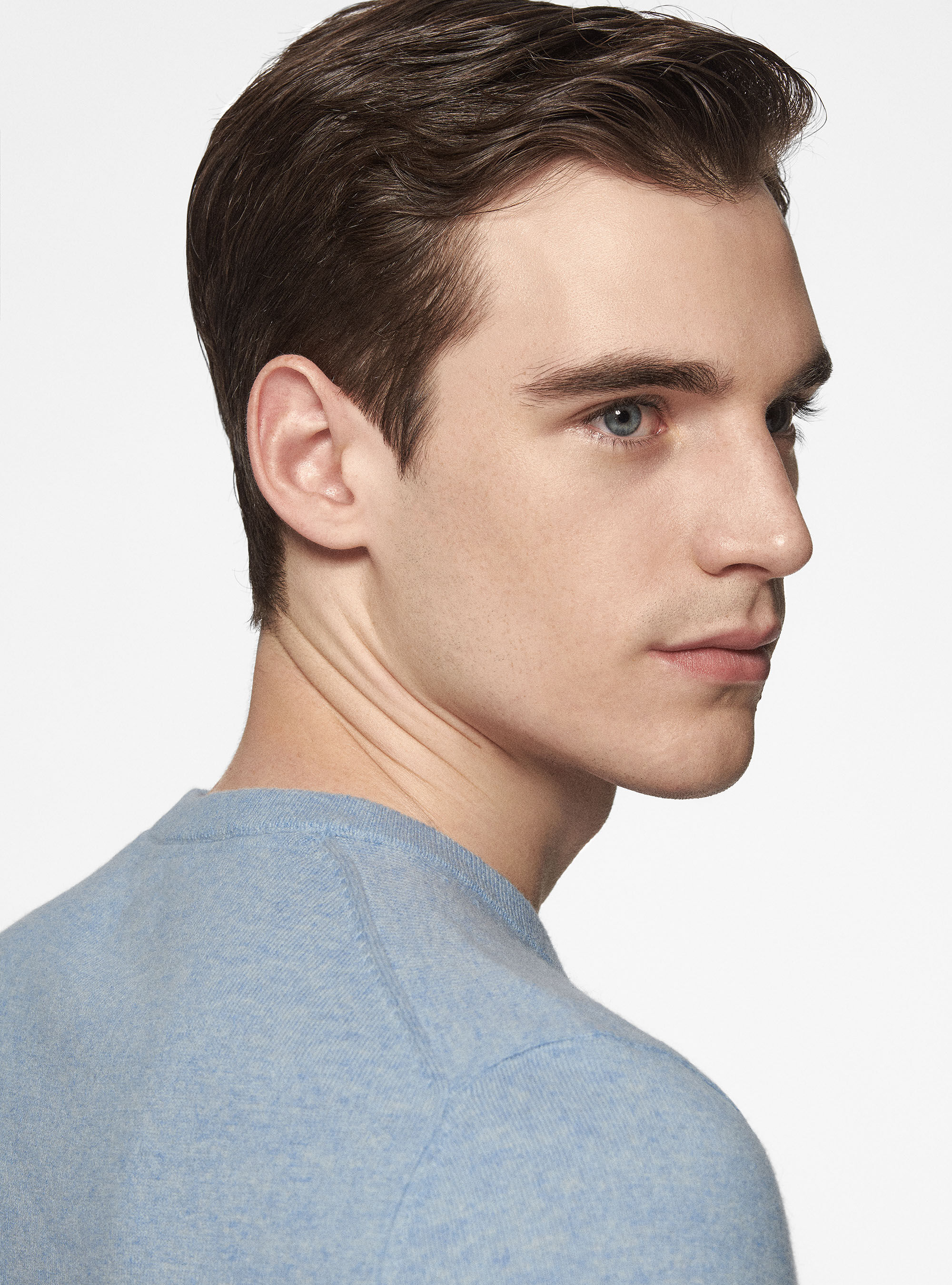 Cashmere crew-neck sweater, AZZURRO POLVERE 0283C