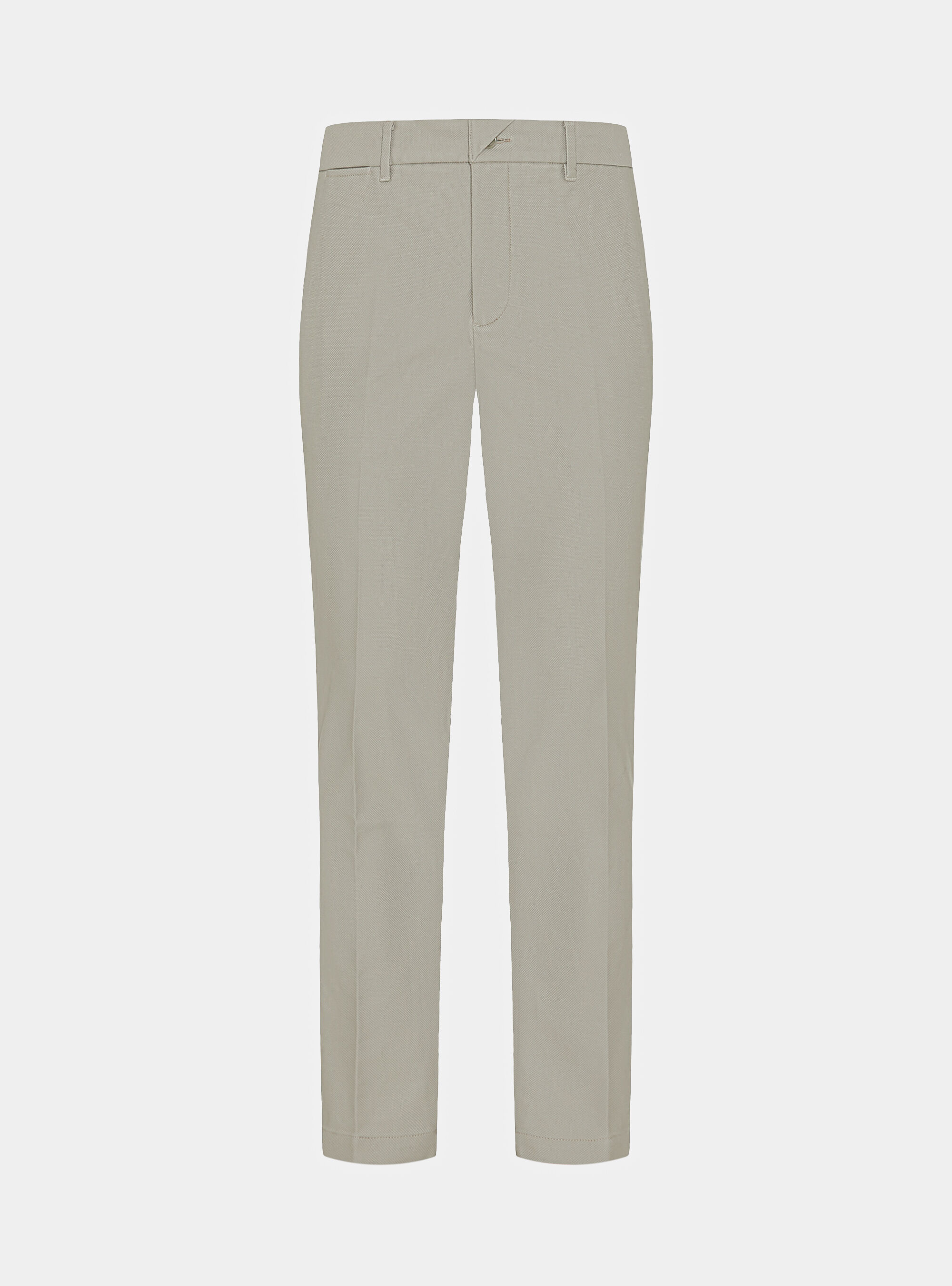 Textured cotton chino trousers, ECRU
