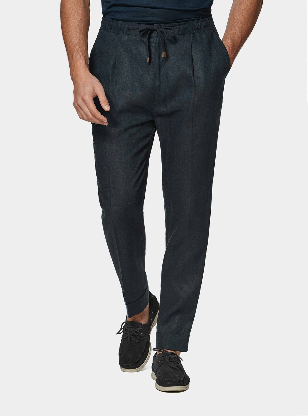 Pantaloni Classici Con Coulisse - 100% Cotone, Vita Alta - Foto 1