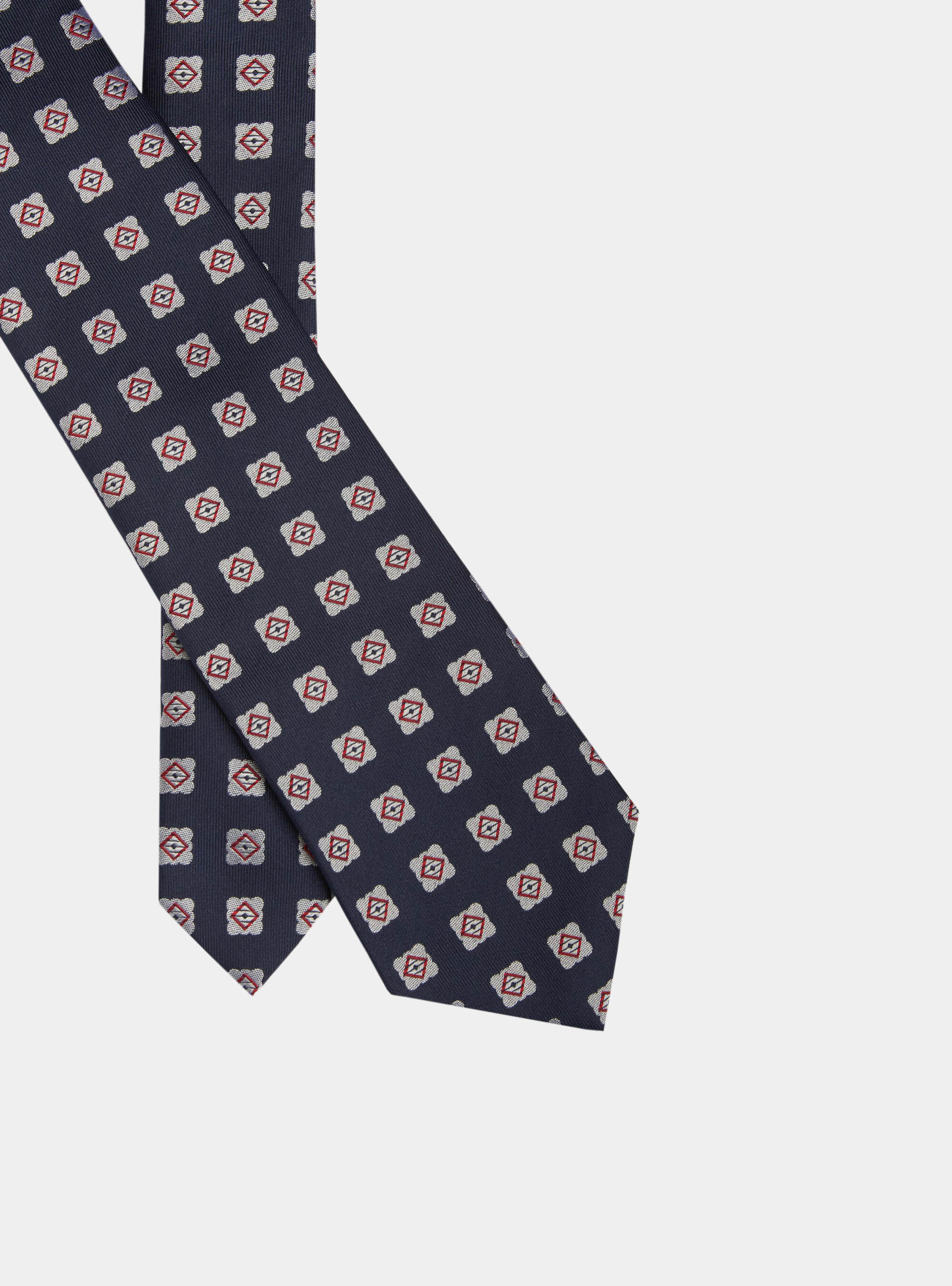 Cravatta in seta a fantasia, BLU NAVY