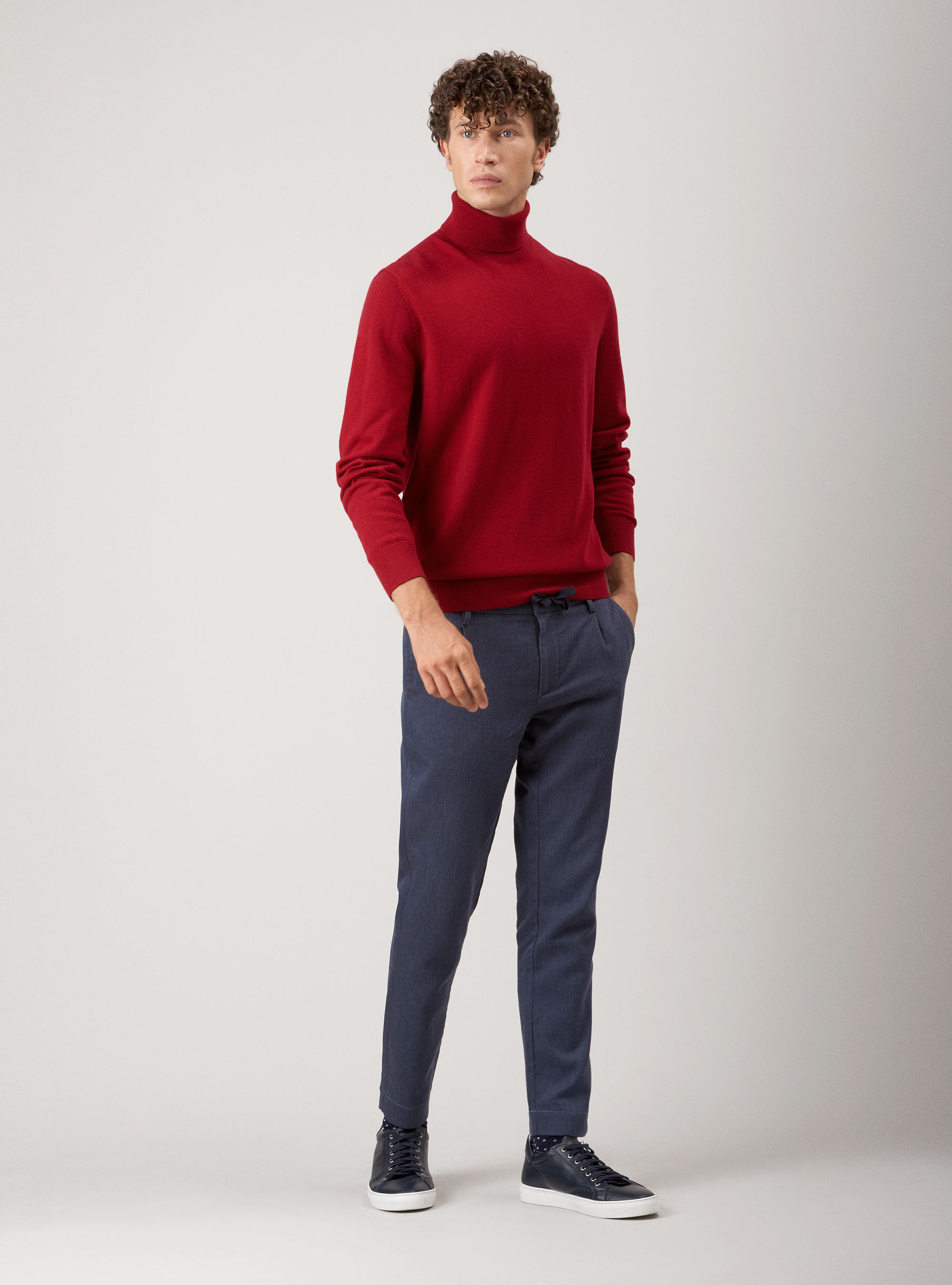 Turtleneck in 100% cashmere, RED