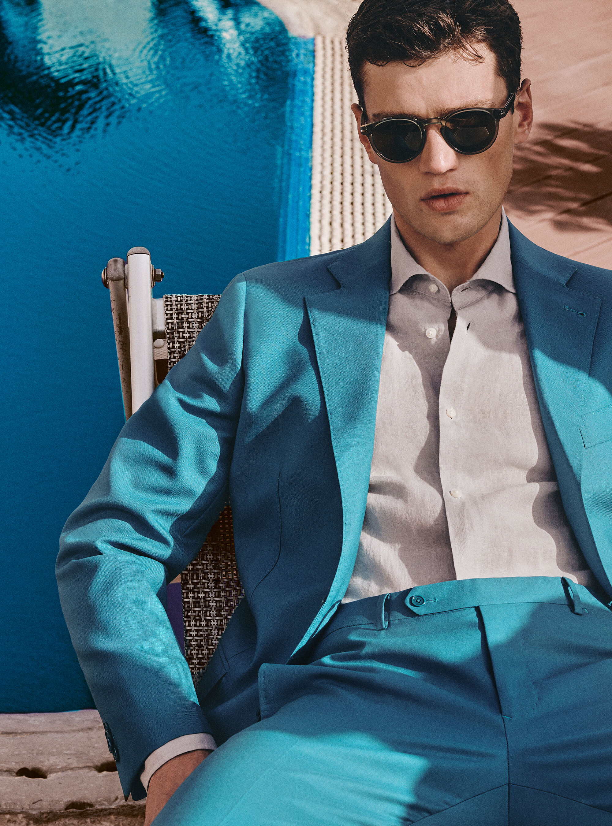 Pure petrol wool suit