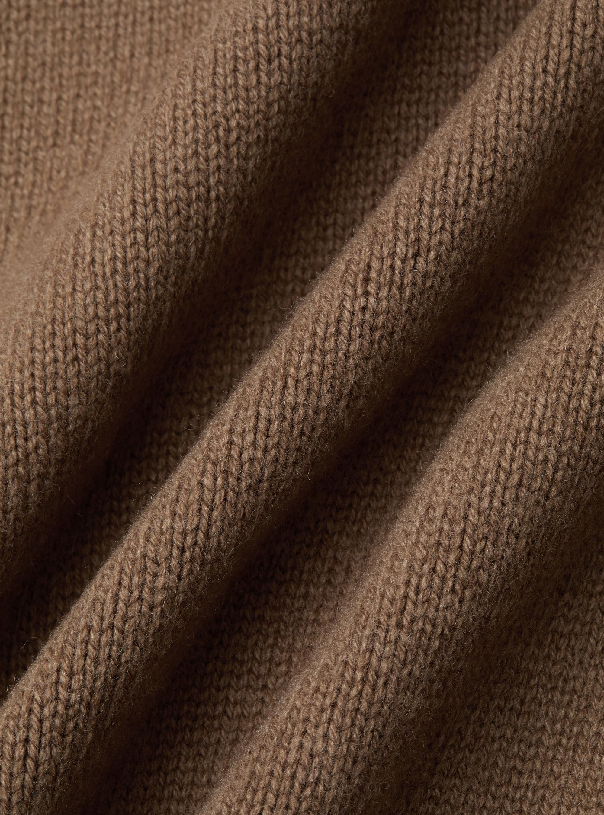 Gilet &agrave; boutons en laine et cachemire, NOISETTE