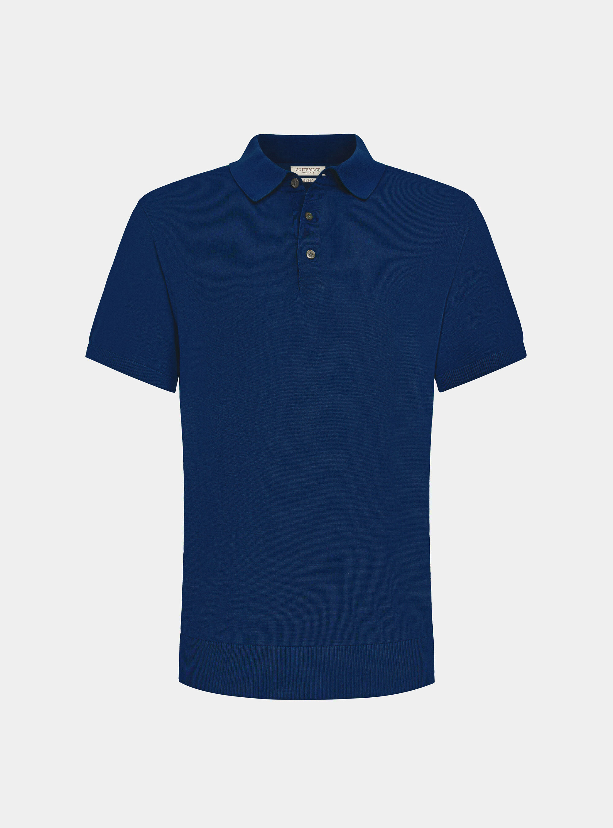 Cotton and silk knit polo shirt