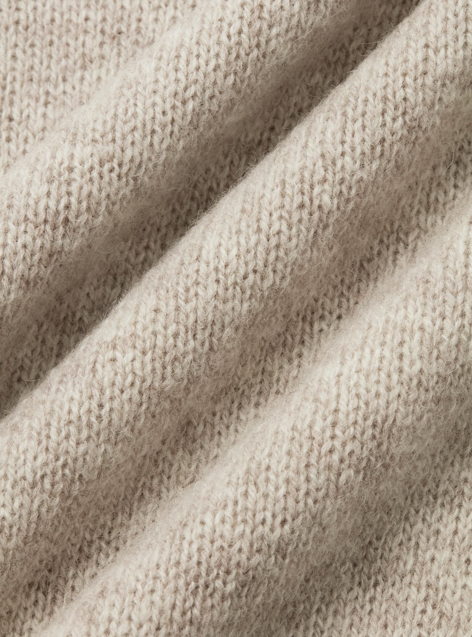 Pure Shetland wool crewneck sweater, ECRU