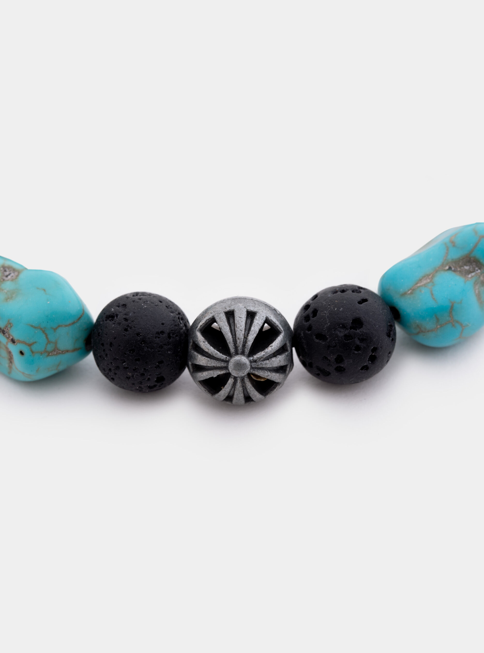 Elastisches Armband mit Steinen und Metallkugeln, UNICO