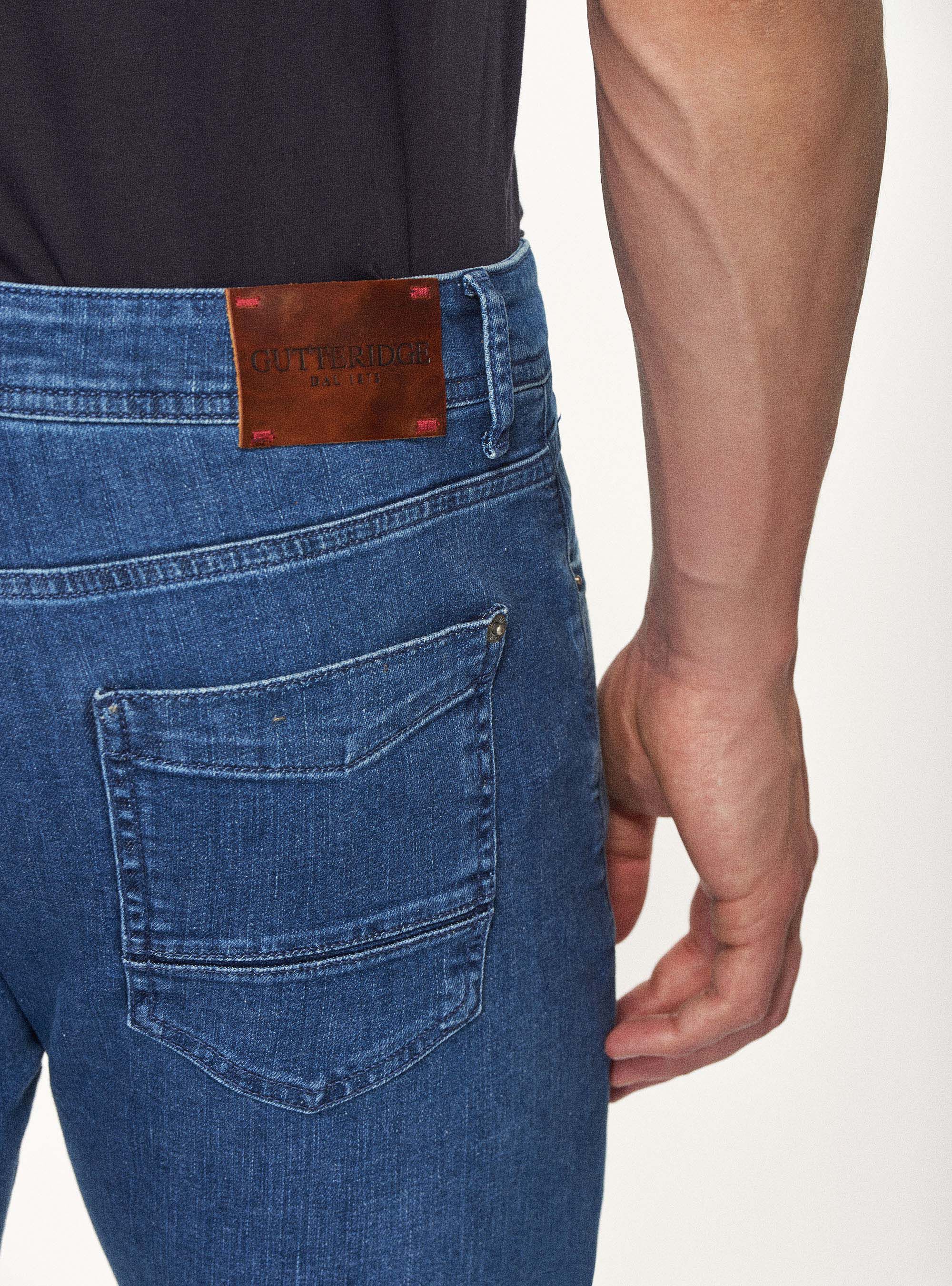 Coloured tailor fit jeans, BLUE