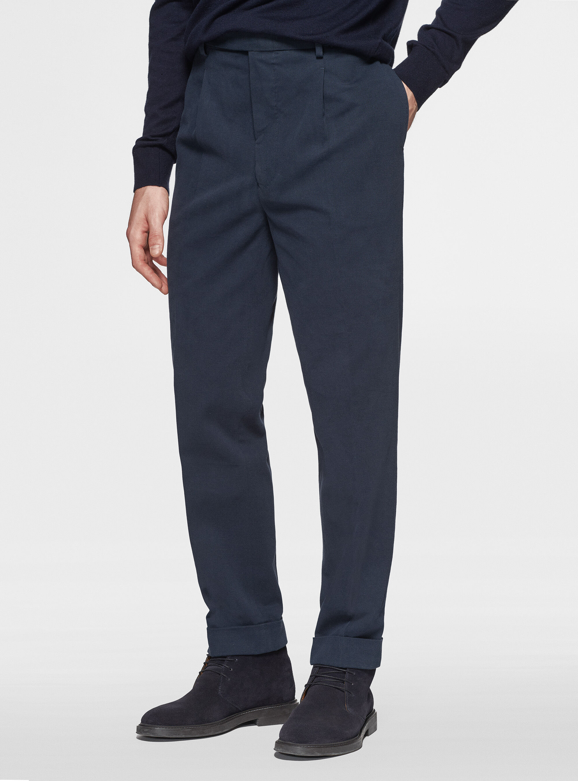Pantalon a pince bleu marine homme online