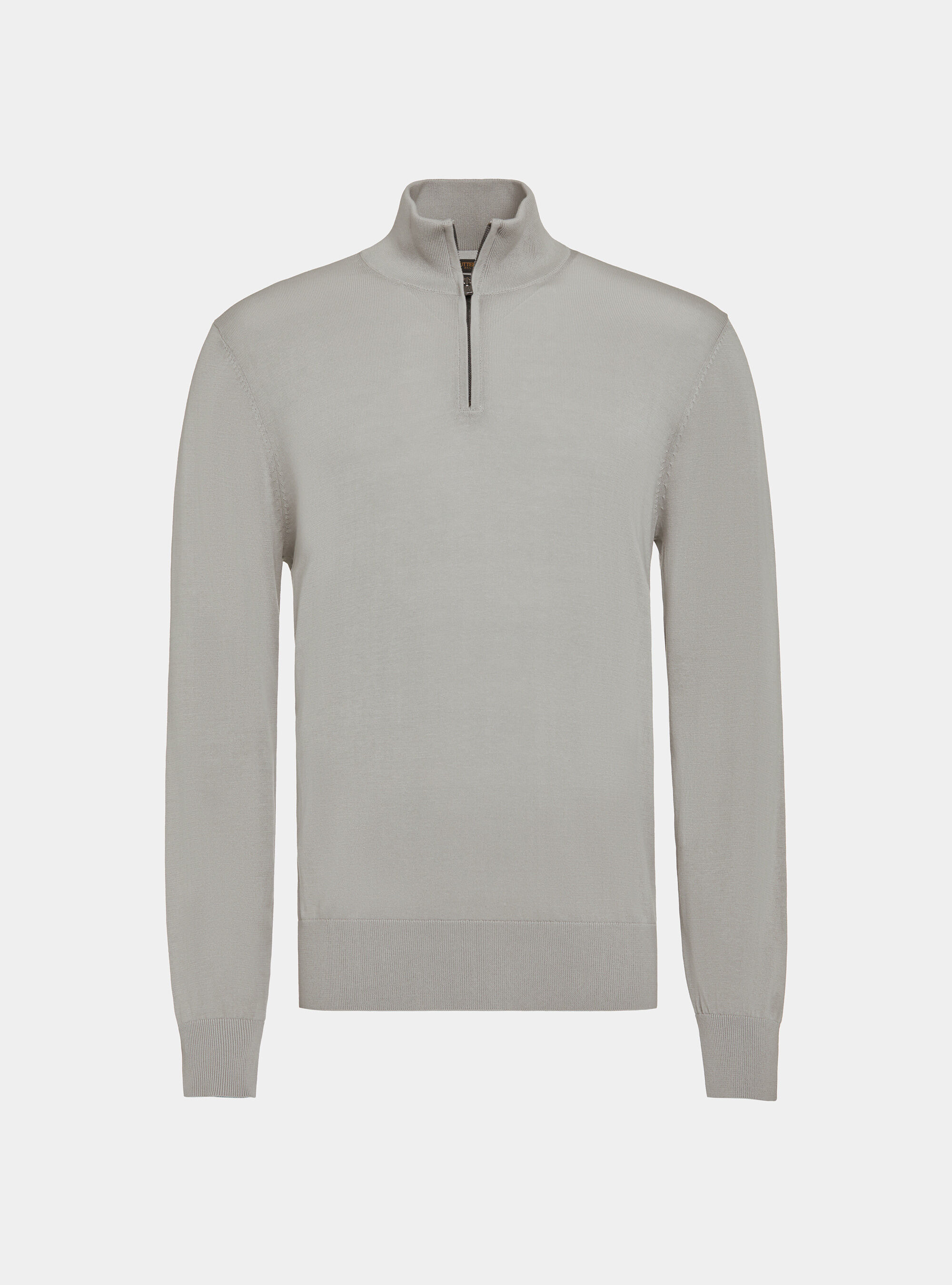 Extra fine cotton half zip sweater
