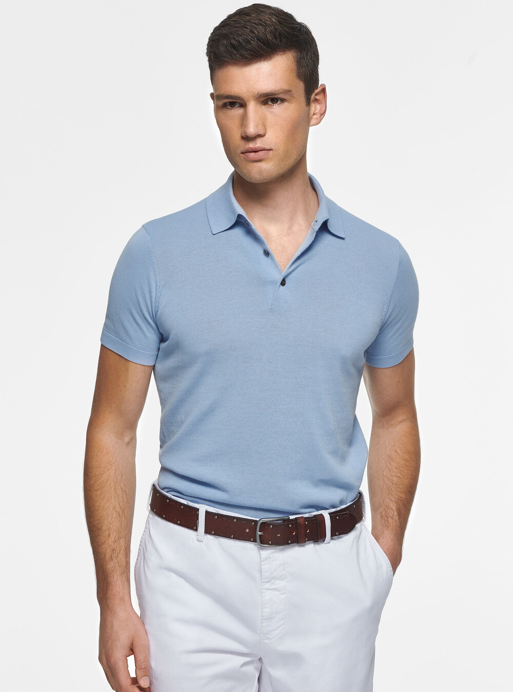 Extra-fine cotton knit polo shirt | Gutteridge | Men's Sweaters