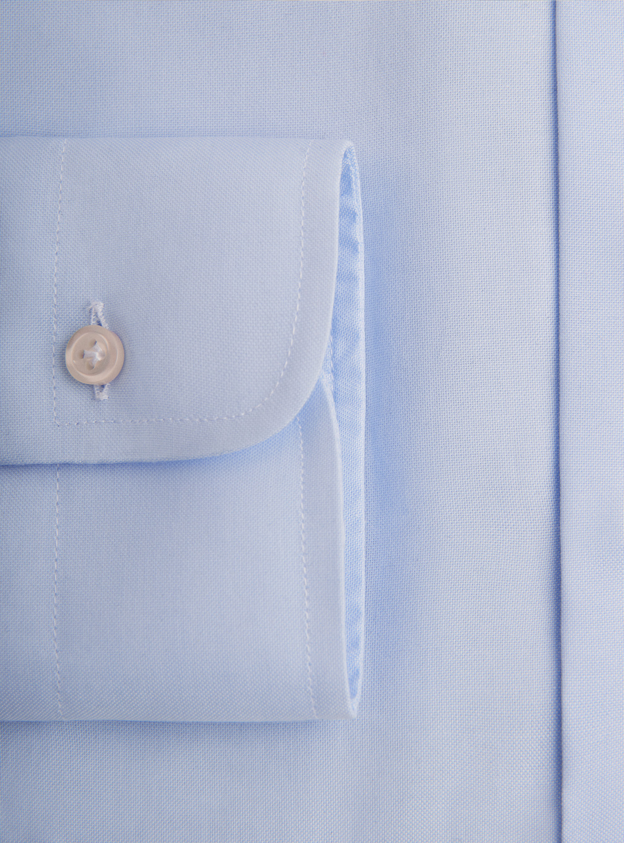 Chemise travel &agrave; col fran&ccedil;ais en coton oxford, BLEU CIEL