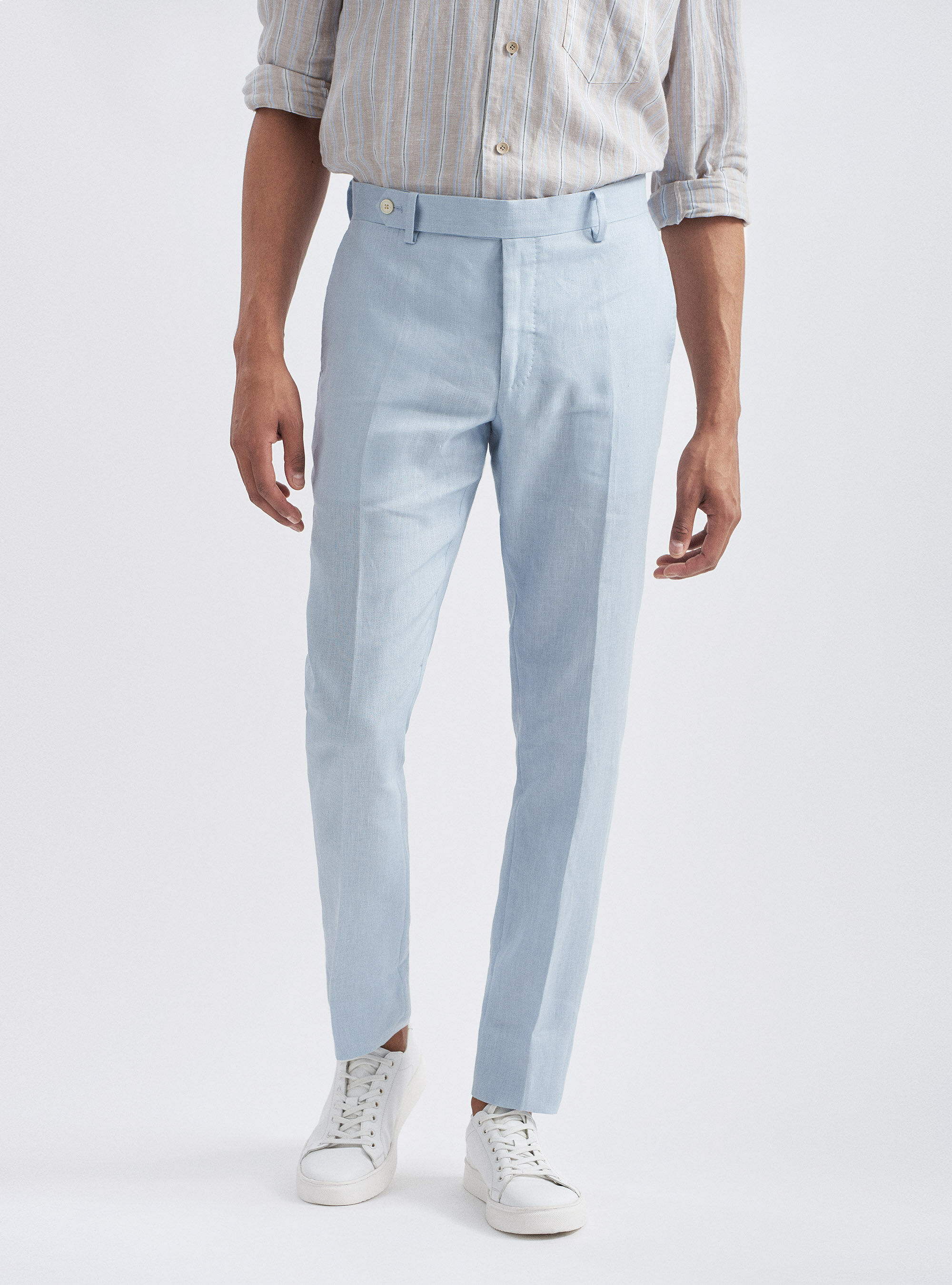 Pure linen suit trousers | GutteridgeEU 